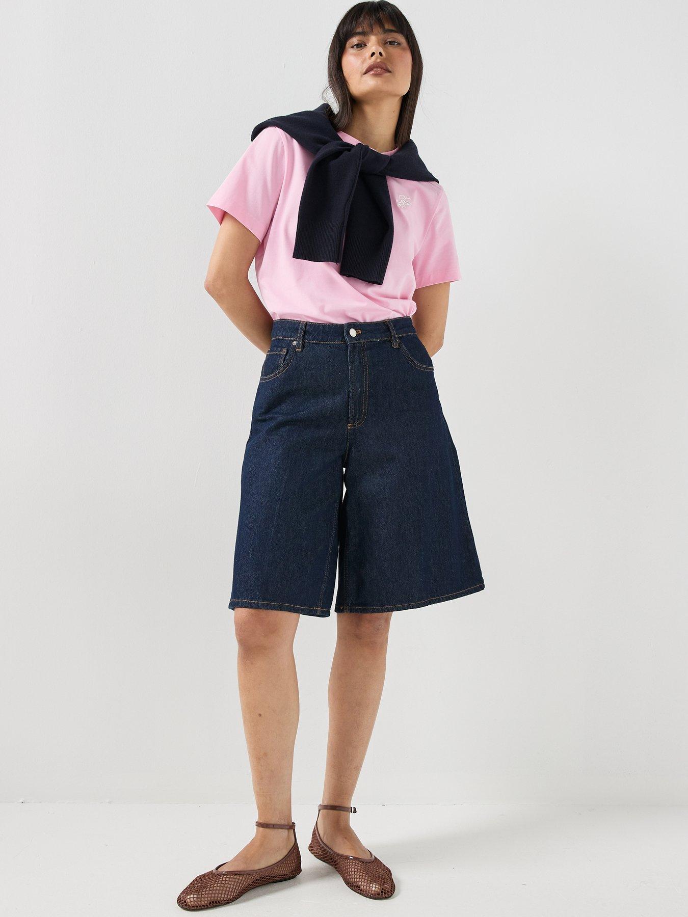 Image 5 of 5 of Tommy Hilfiger Logo Embroidery Crew Neck T-shirt - Pink