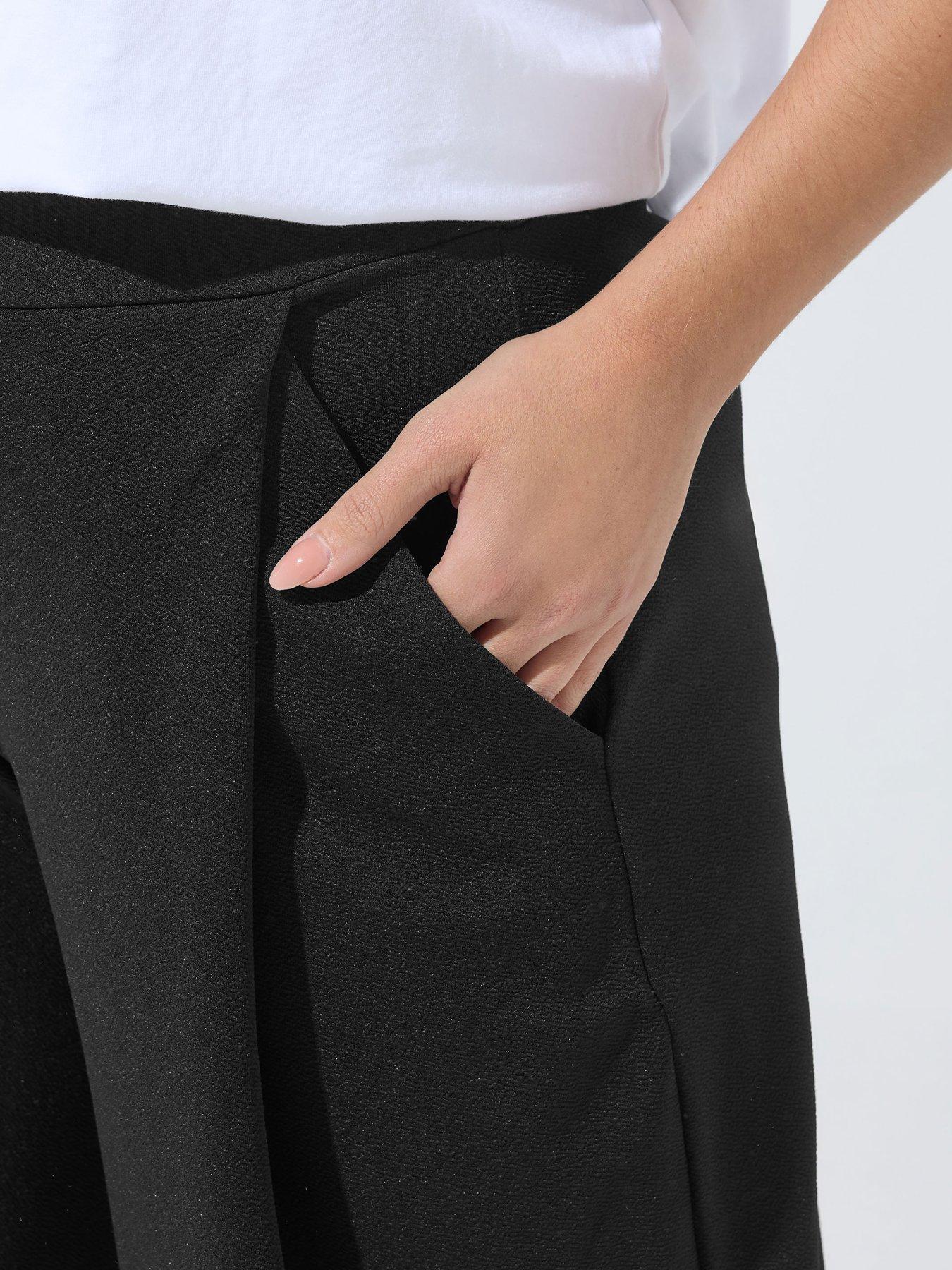 Image 4 of 4 of Yours Curve Barrel Pleated Trouser - Black