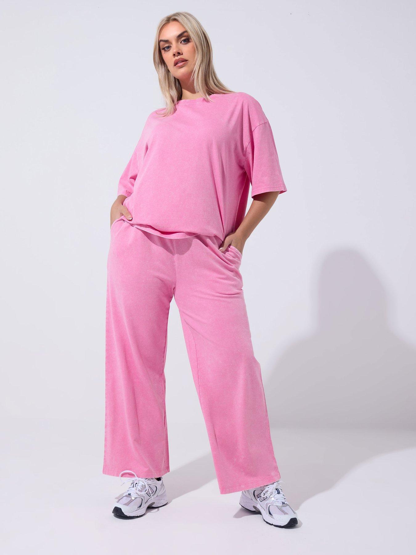  image of yours-curve-acid-wash-jogger-pink