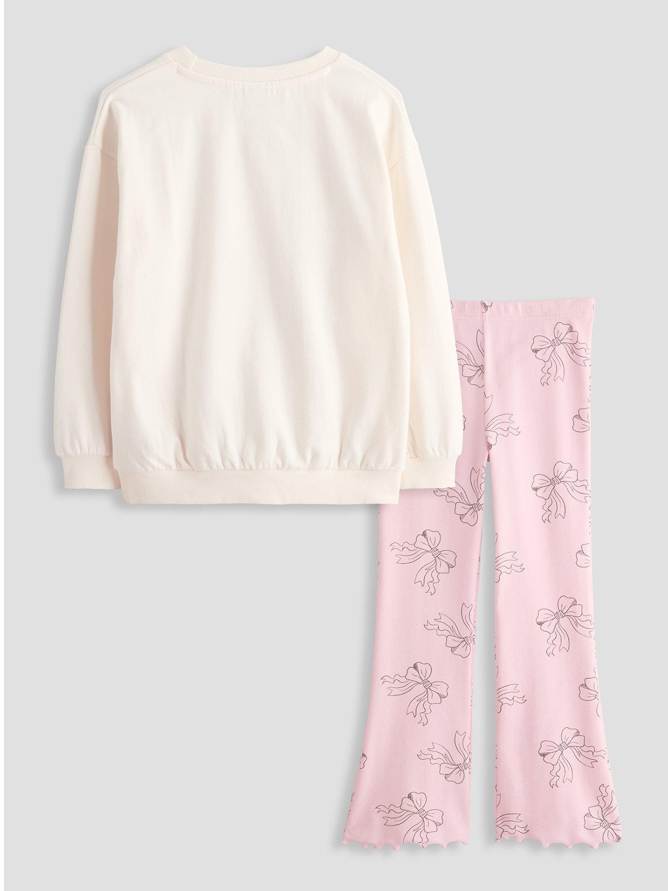 Image 2 of 5 of The Very Collection Disney Princess Bow Sweat And Rib Legging Set - Pink