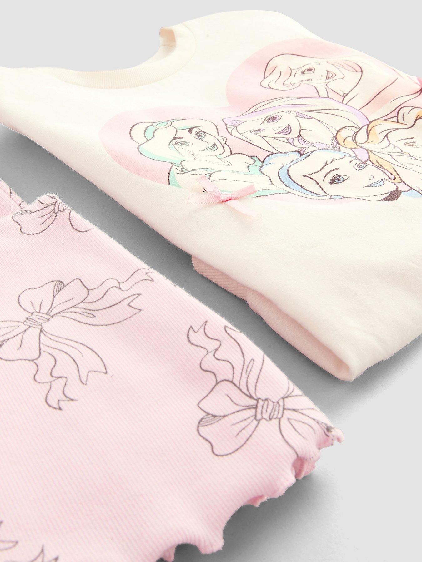 Image 5 of 5 of The Very Collection Disney Princess Bow Sweat And Rib Legging Set - Pink