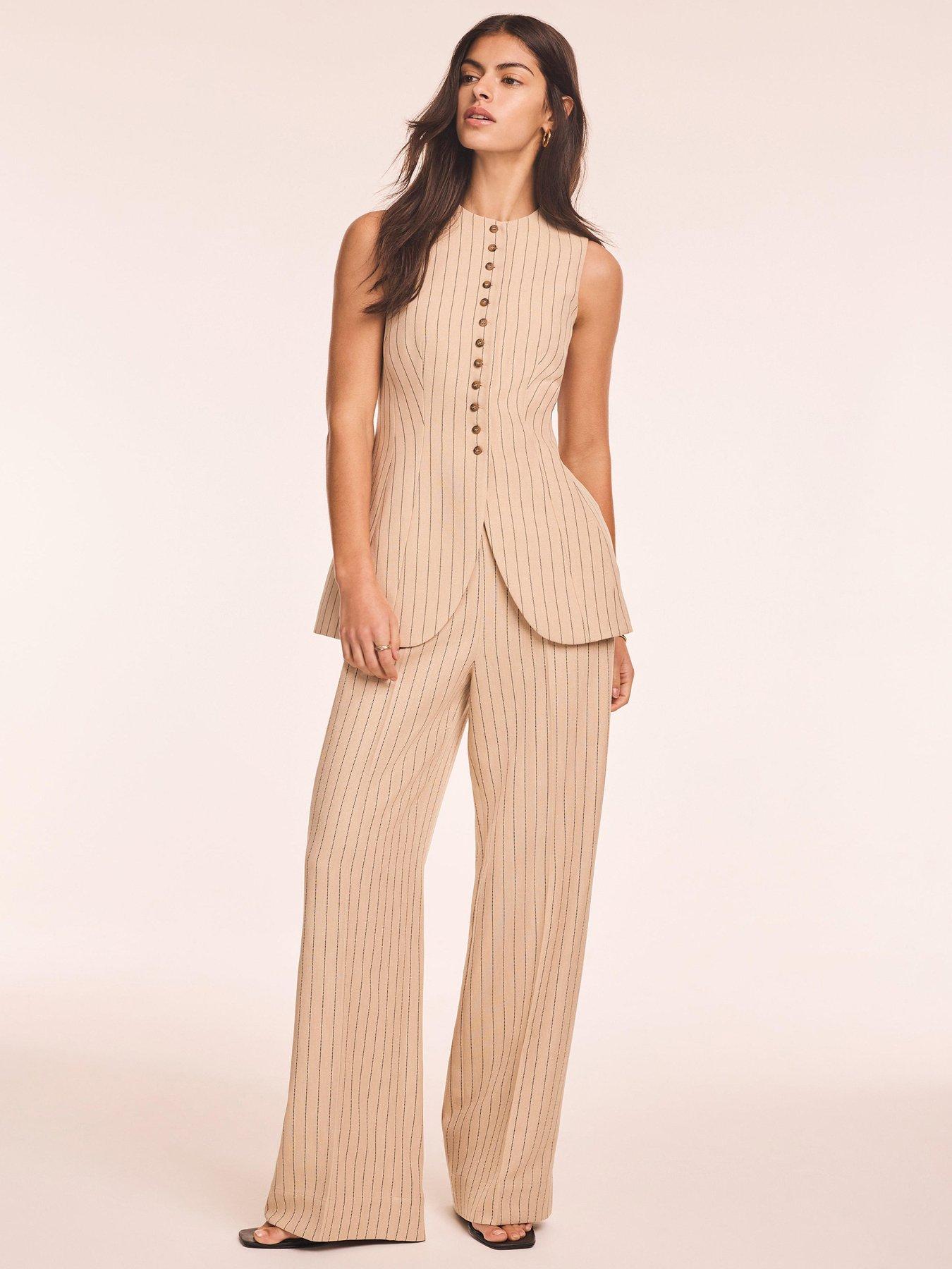 Image 3 of 6 of Mint Velvet Pinstripe Waistcoat - Neutral
