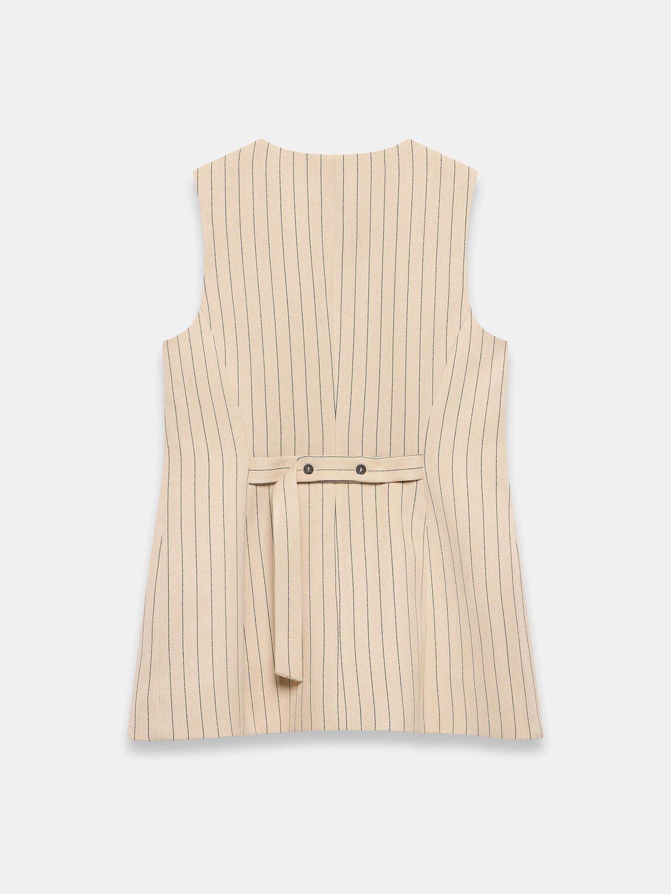 Image 6 of 6 of Mint Velvet Pinstripe Waistcoat - Neutral