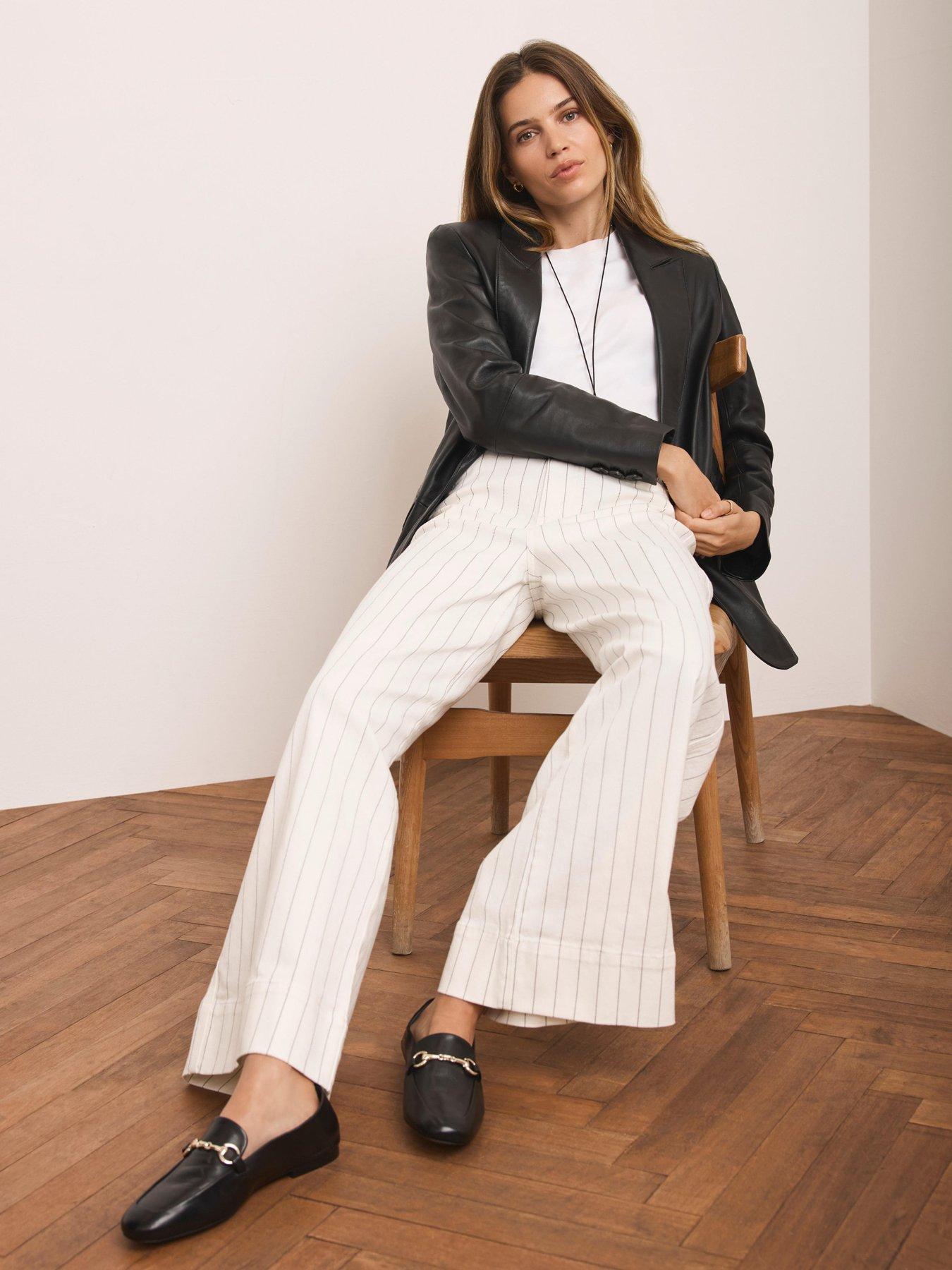  image of mint-velvet-ivory-stripe-wide-jean