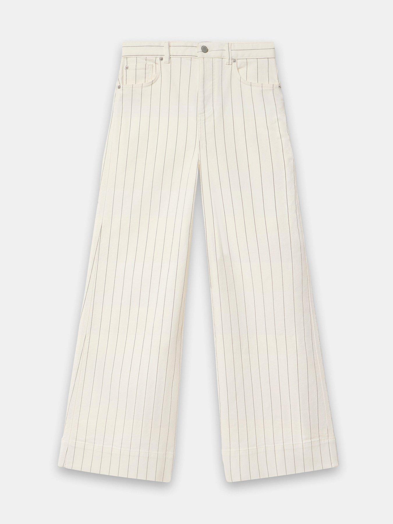  image of mint-velvet-ivory-stripe-wide-jean