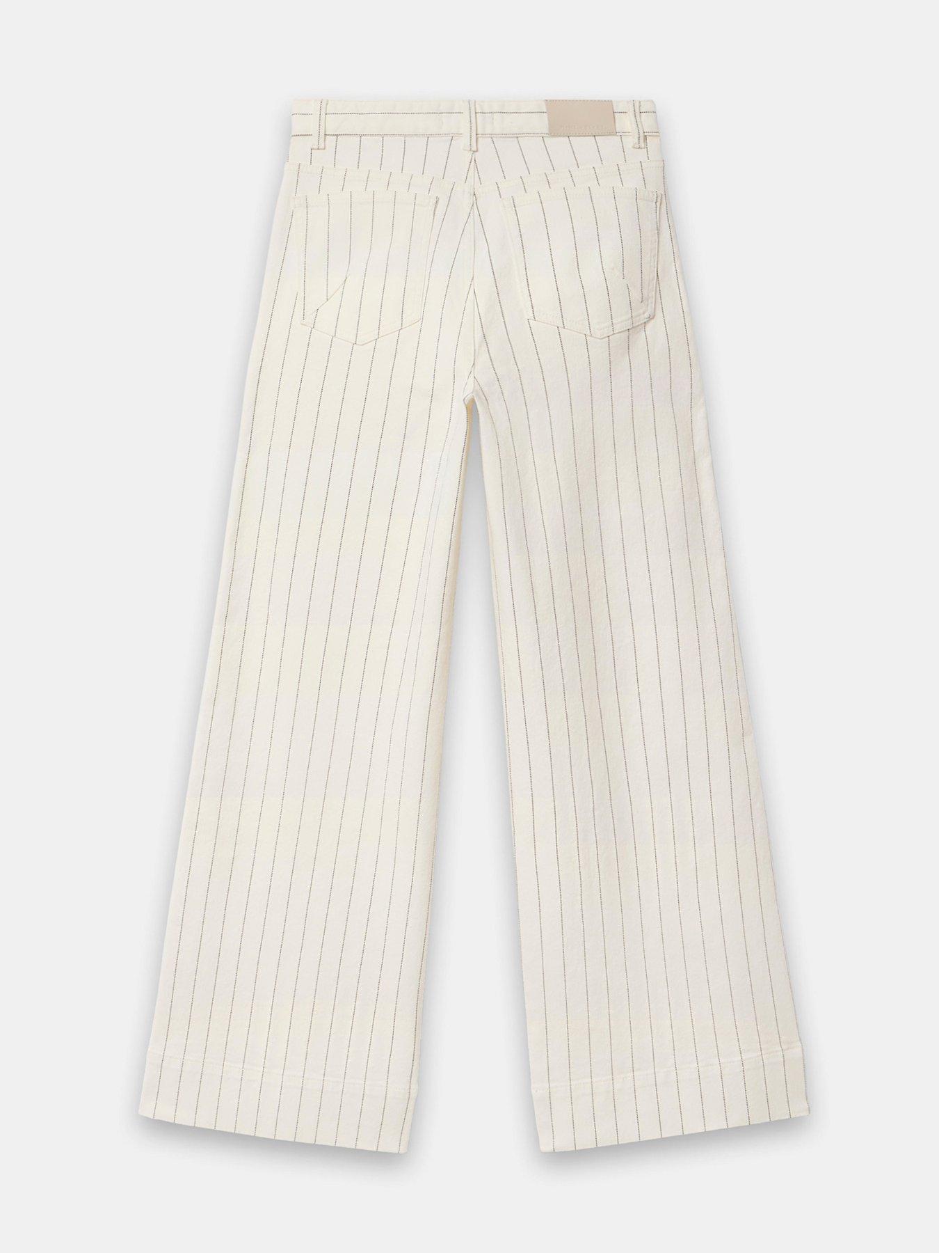  image of mint-velvet-ivory-stripe-wide-jean