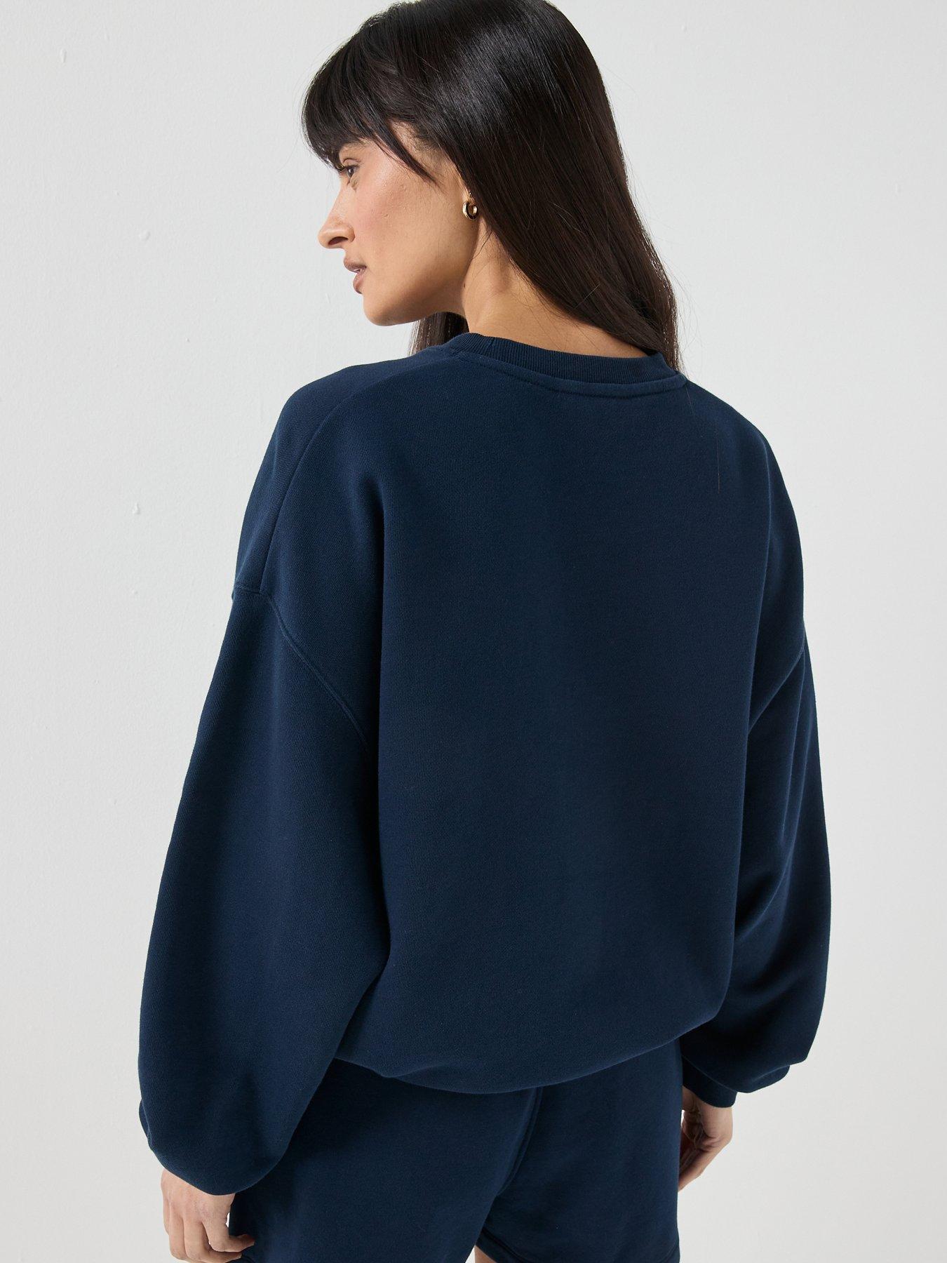 Image 2 of 5 of Tommy Hilfiger Crest Logo Drawstring Hem Relaxed Sweatshirt - Blue