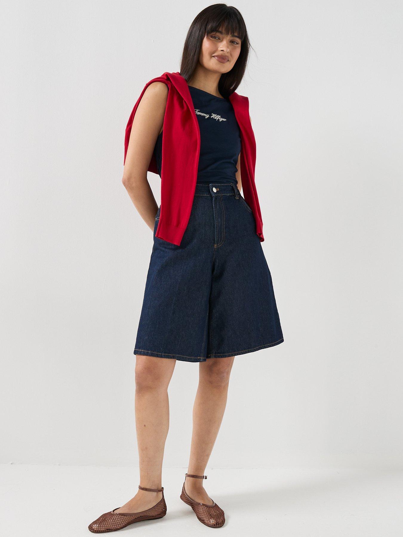 Image 3 of 6 of Tommy Hilfiger Slim Boat Neck Tank Top - Blue