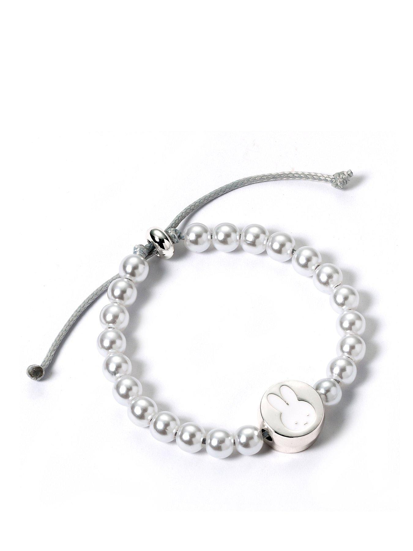  image of miffy-white-beaded-bracelet-with-charm