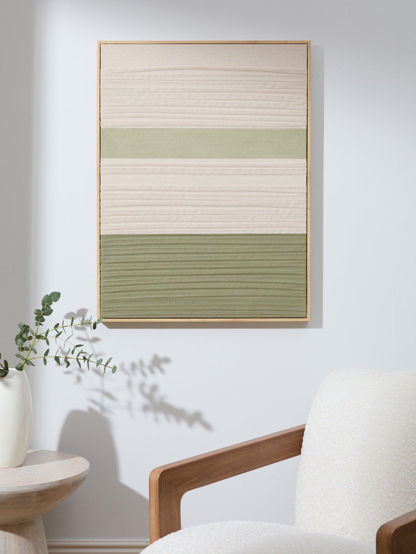 Image 1 of 7 of The Very Collection Green/White Blocked Capped Canvas 60x80cm - FSC&reg; Certified