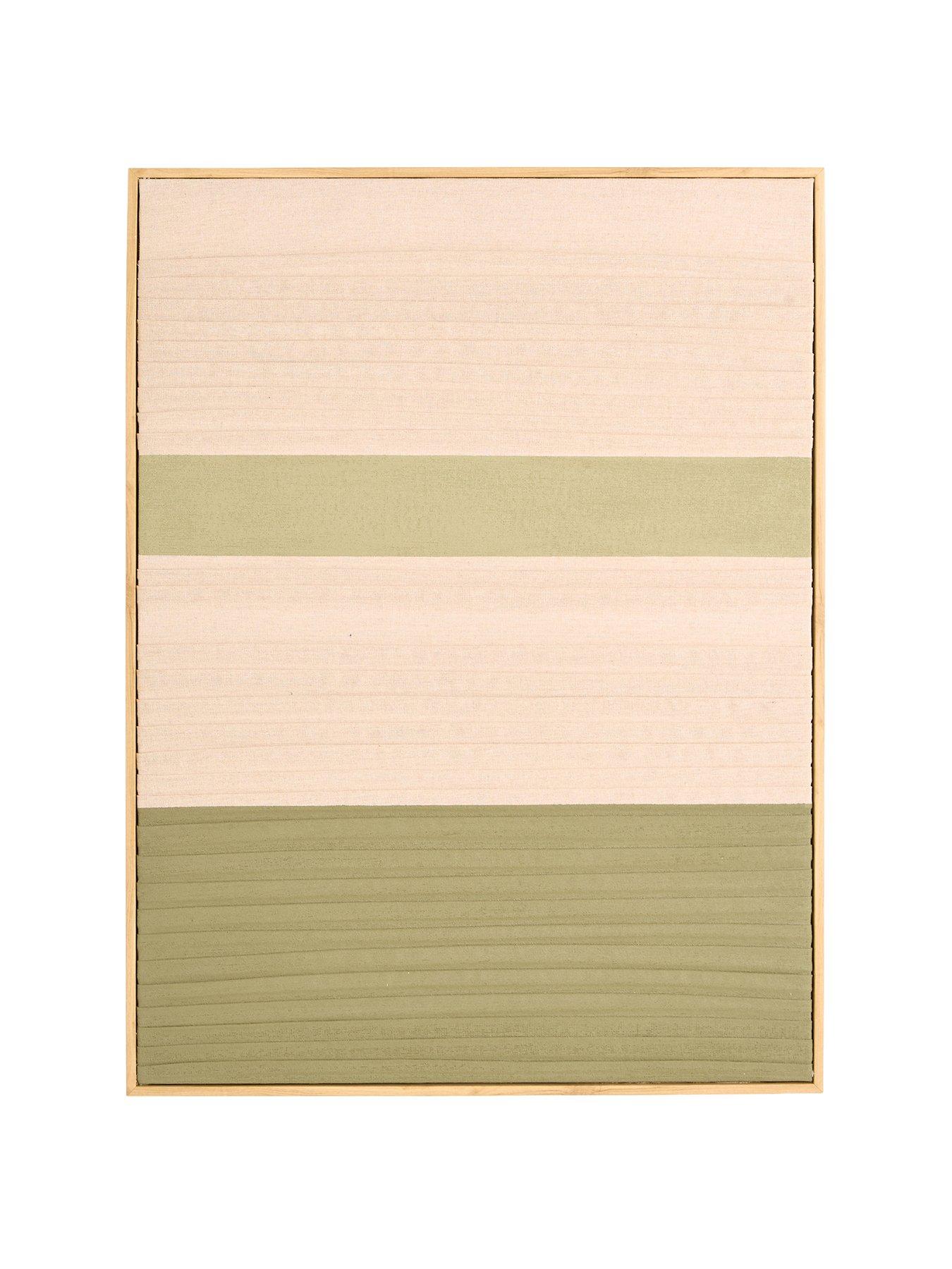 Image 2 of 7 of The Very Collection Green/White Blocked Capped Canvas 60x80cm - FSC&reg; Certified