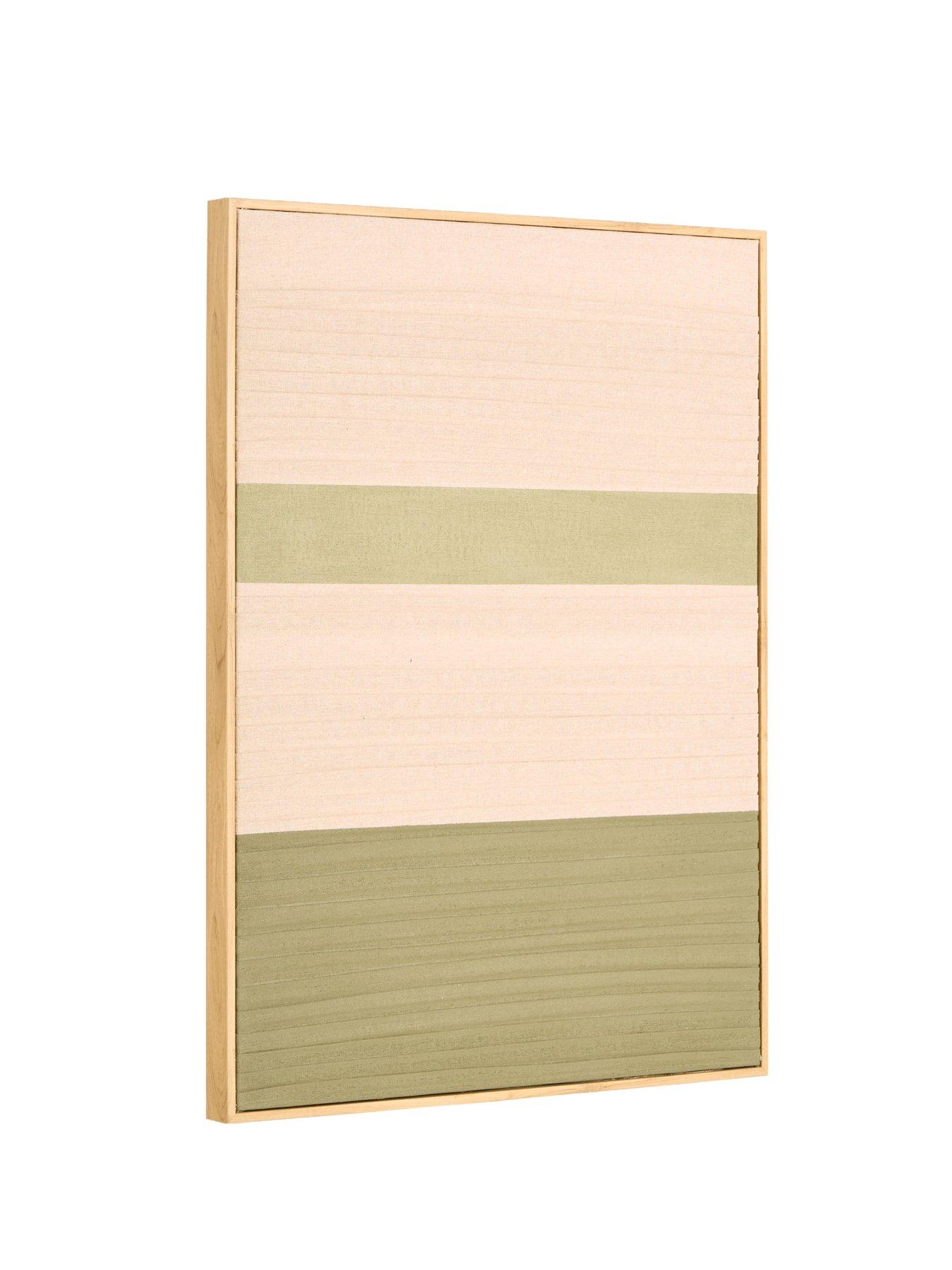 Image 3 of 7 of The Very Collection Green/White Blocked Capped Canvas 60x80cm - FSC&reg; Certified