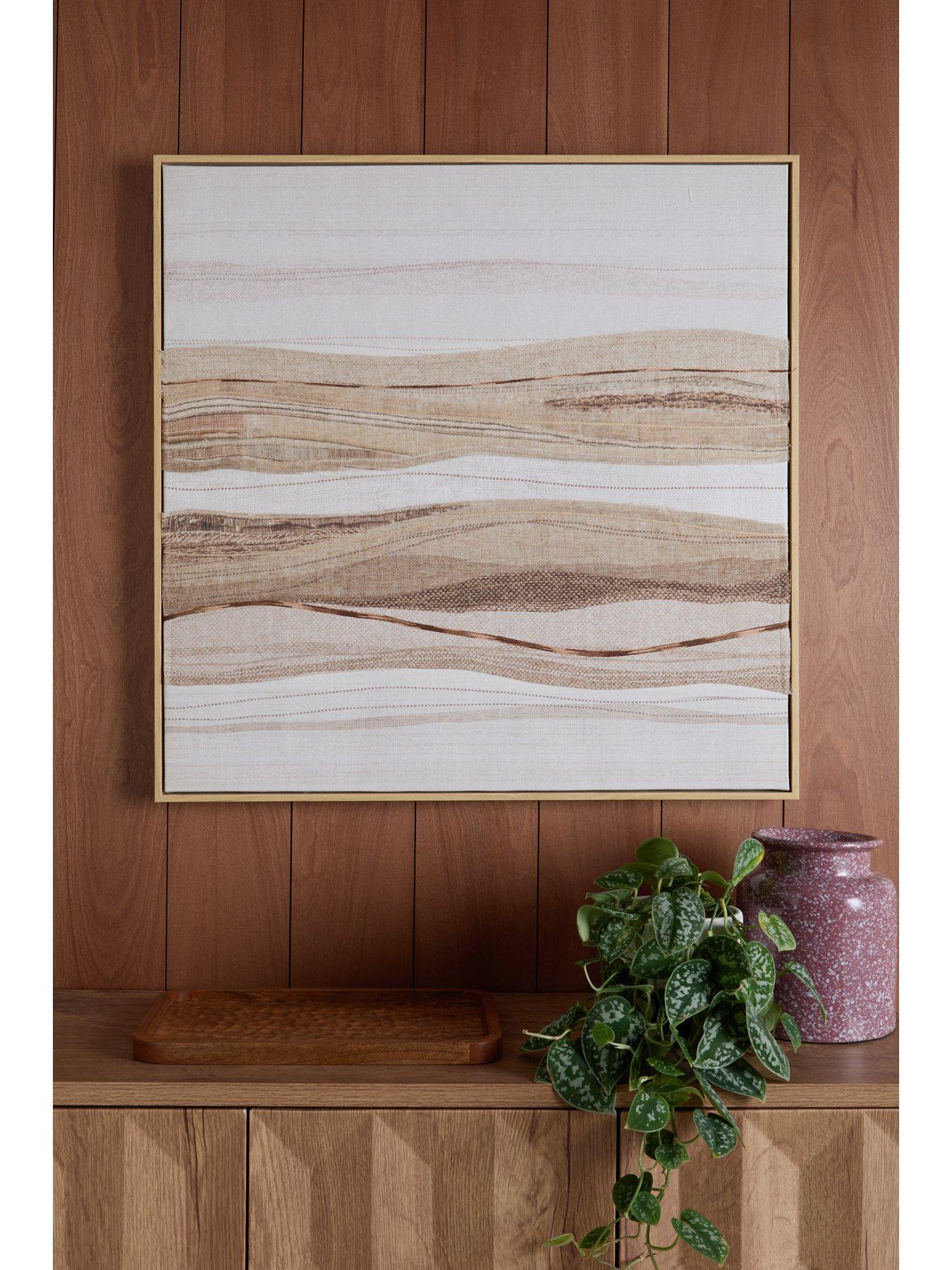 The Very Collection Natural Landscape Linen Canvas with Embroidery 80cm - FSC® Certified