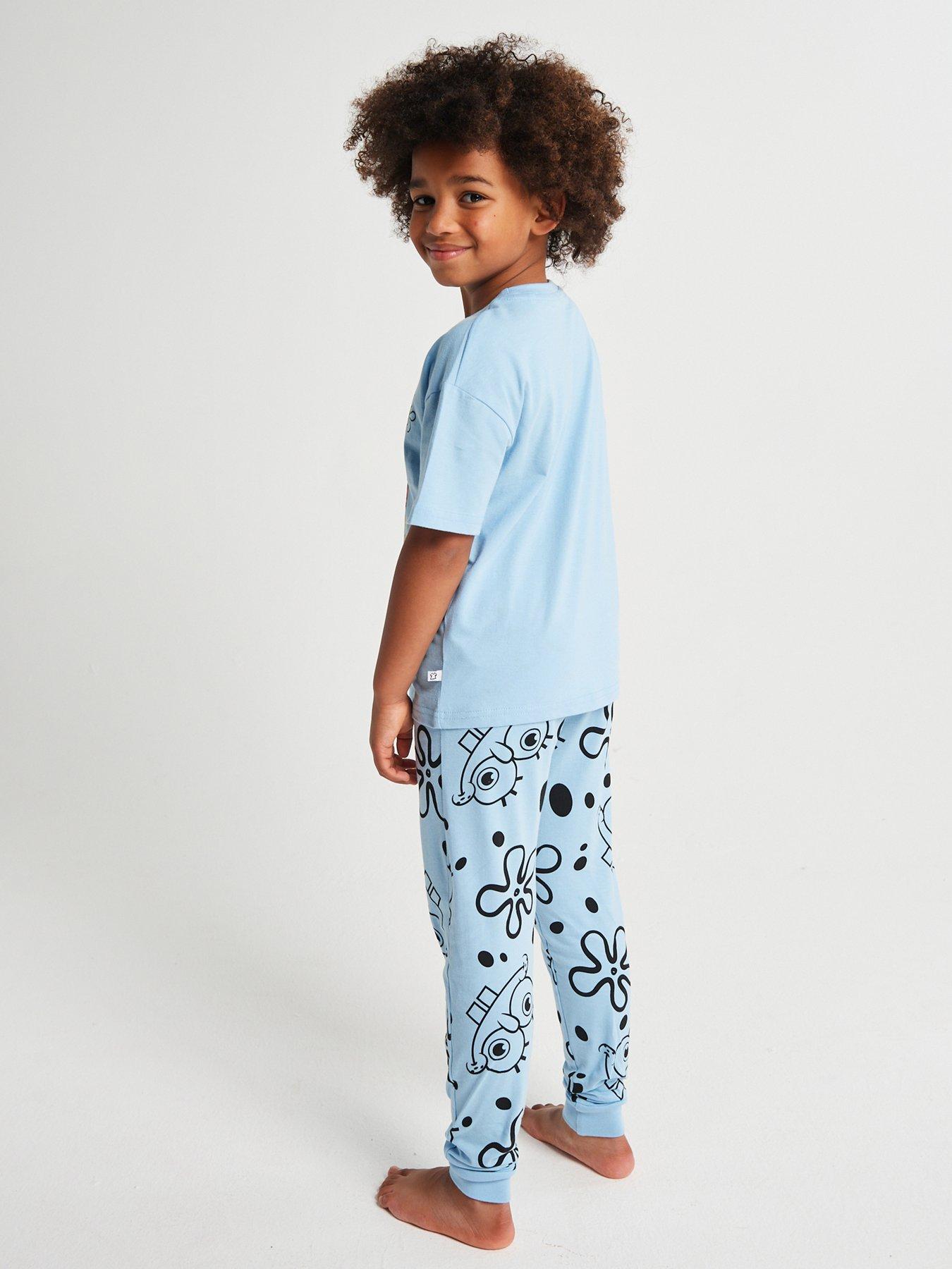  image of brand-threads-sponge-bob-unisex-trans-pyjama-set-long-leg
