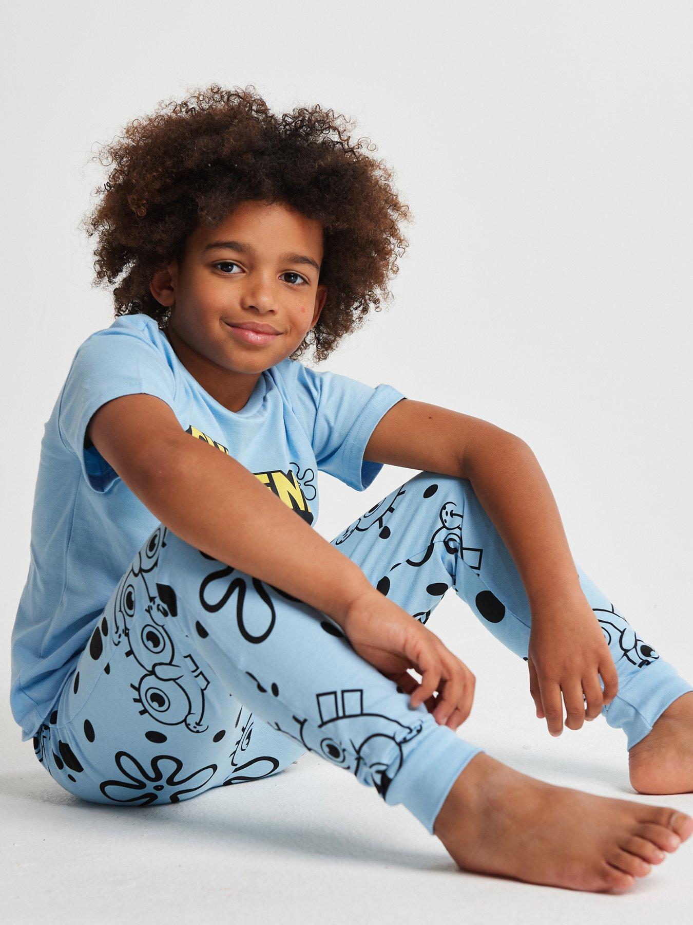  image of brand-threads-sponge-bob-unisex-trans-pyjama-set-long-leg