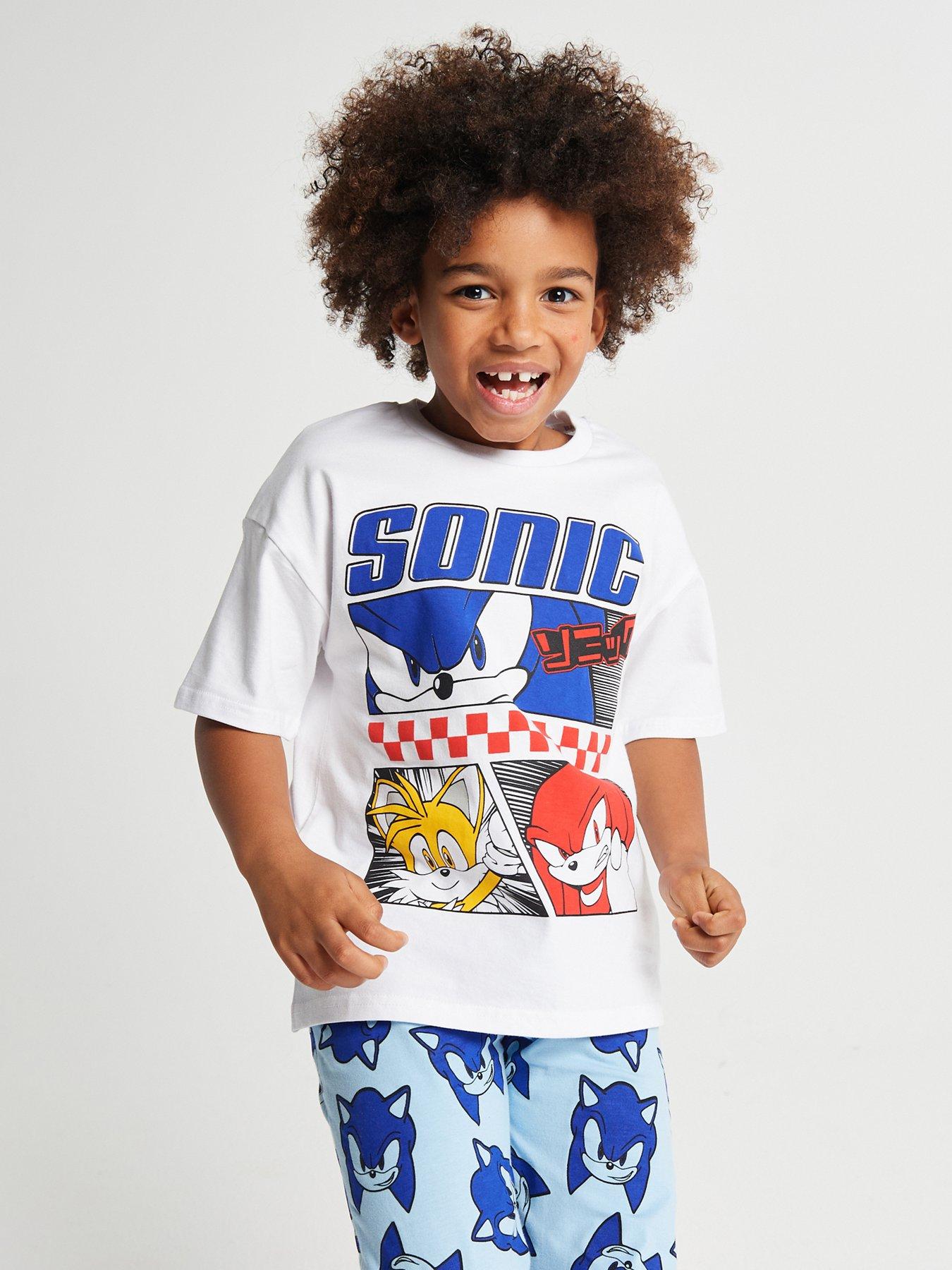  image of brand-threads-sonic-the-hedgehog-boys-long-leg-pyjama