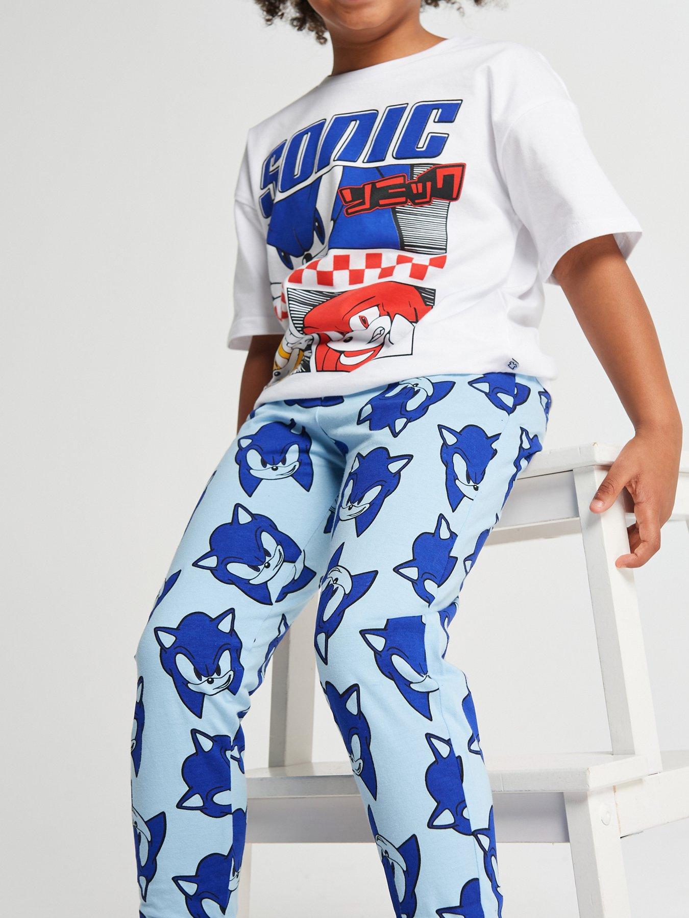  image of brand-threads-sonic-the-hedgehog-boys-long-leg-pyjama