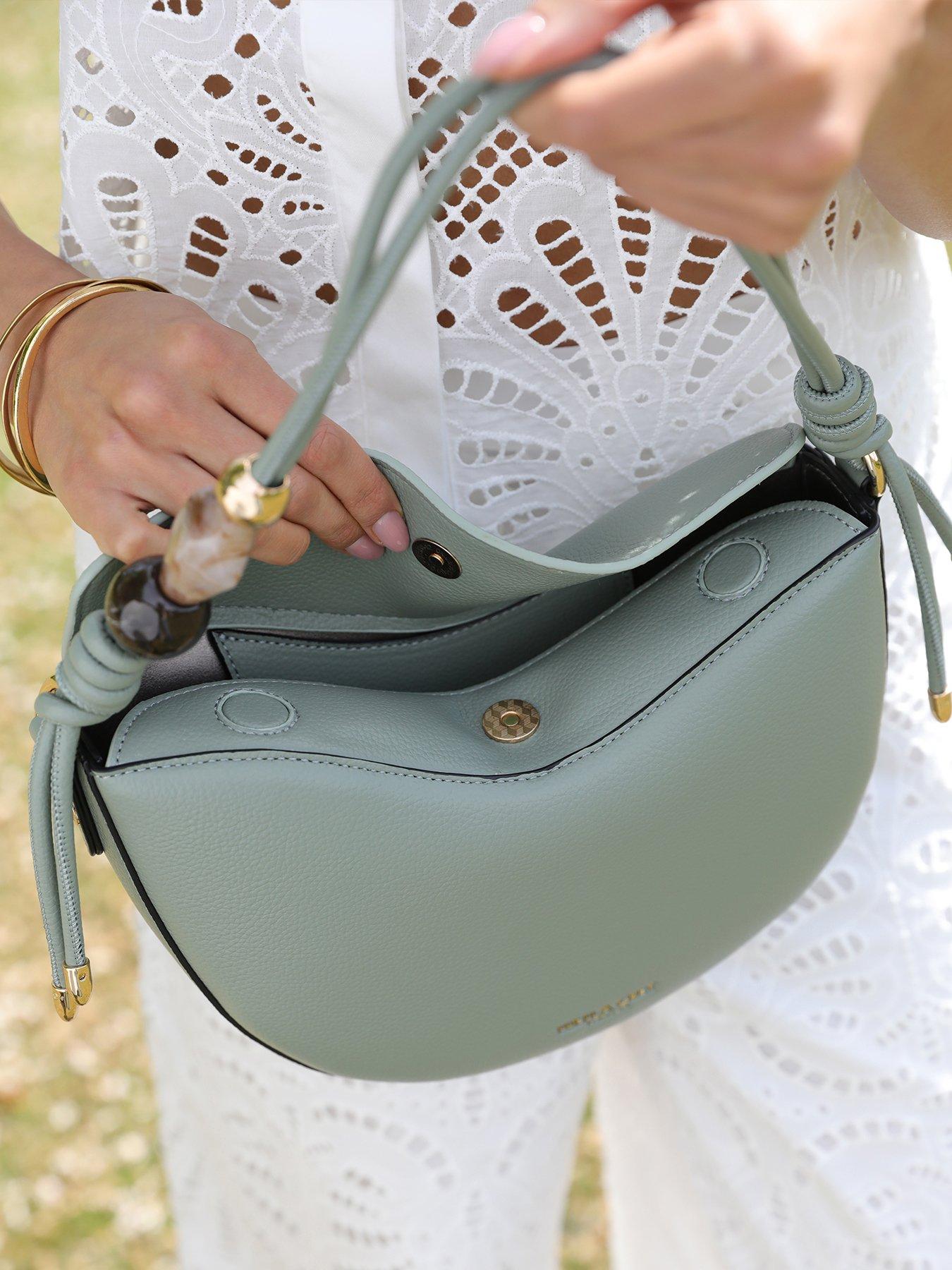 Image 7 of 7 of Luella Grey Cora Small Saddle Crossbody In Spearmint Green