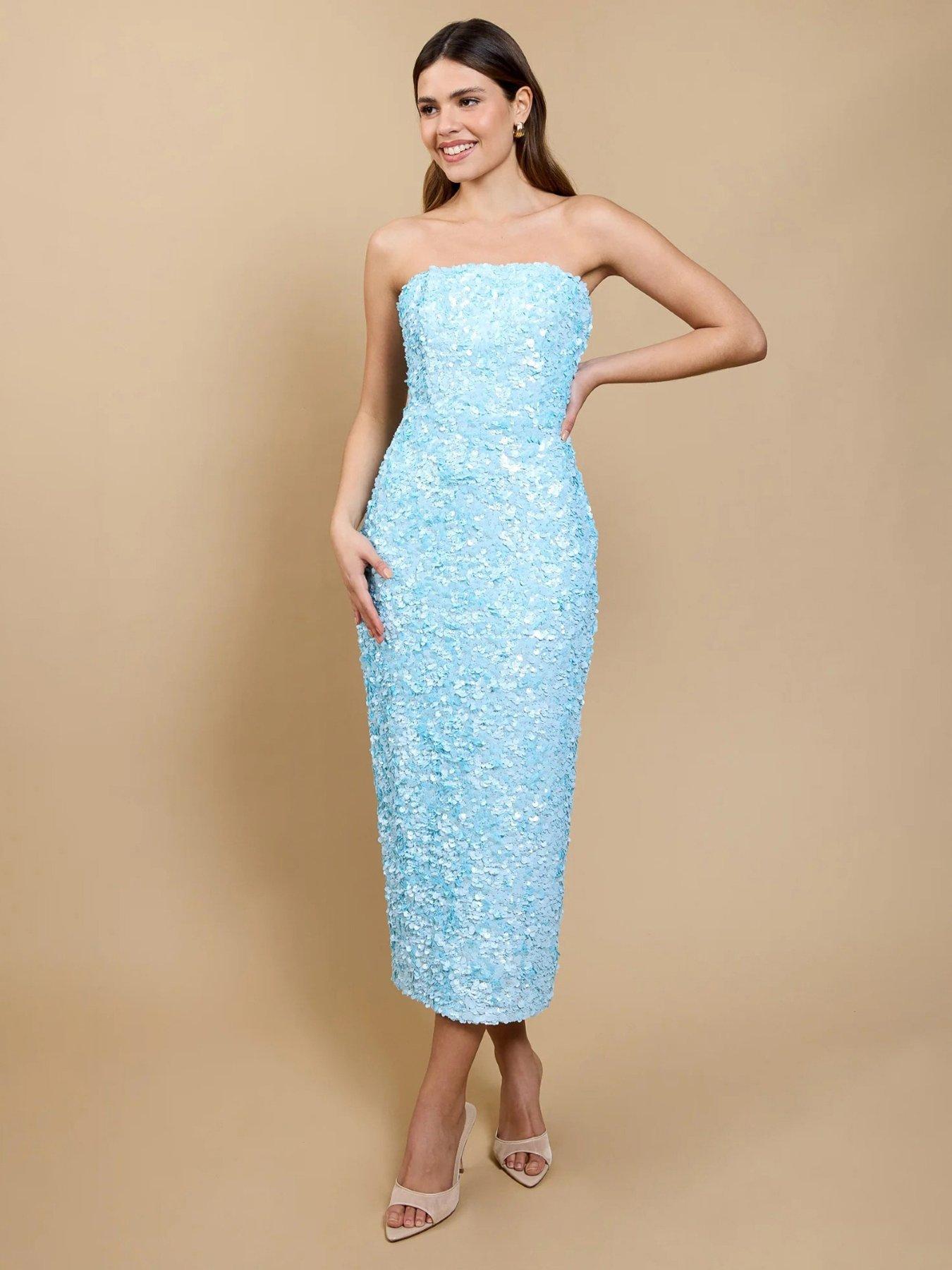 Little Mistress Sequin Midaxi Dress - Blue