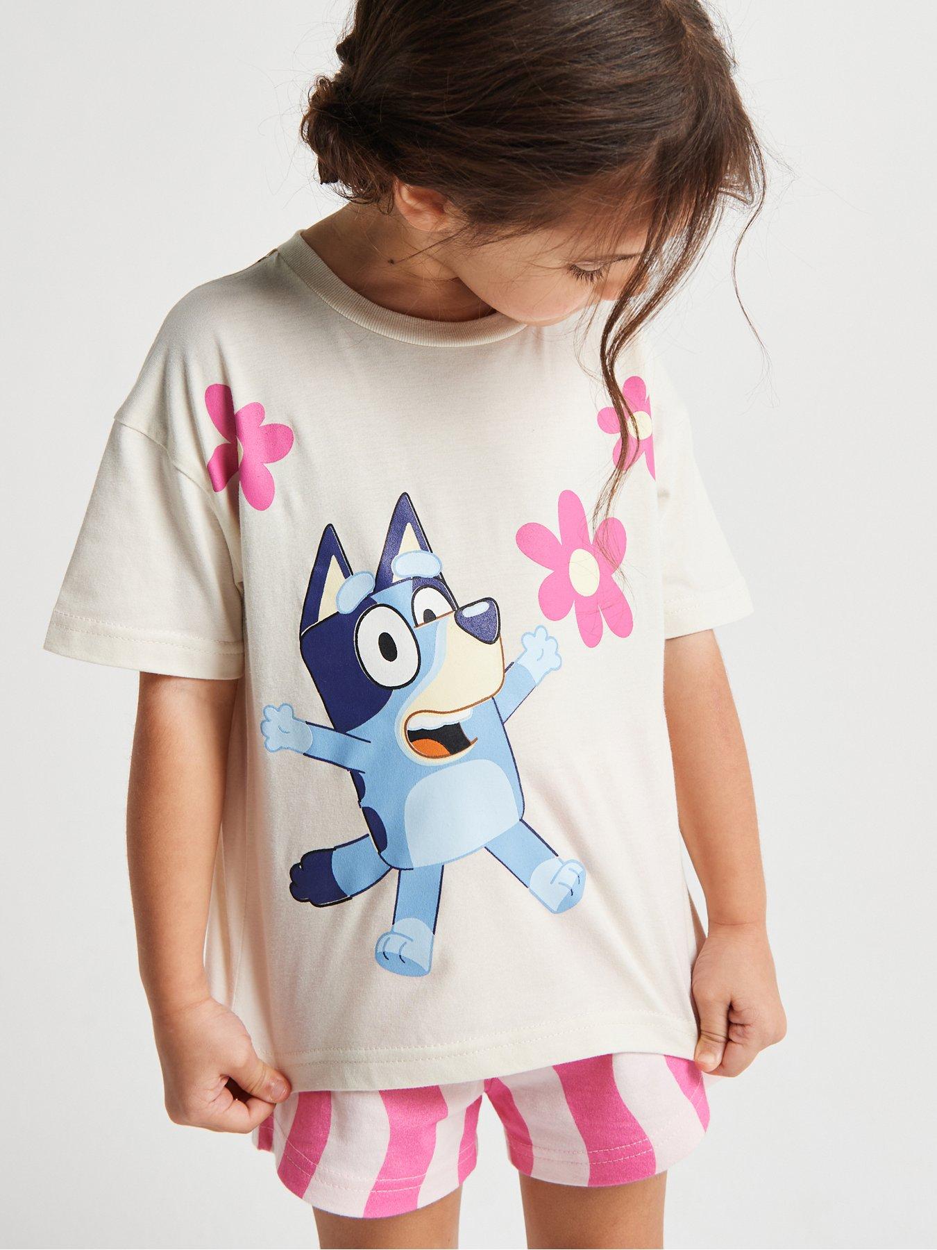  image of brand-threads-bluey-girls-short-pyjama-set