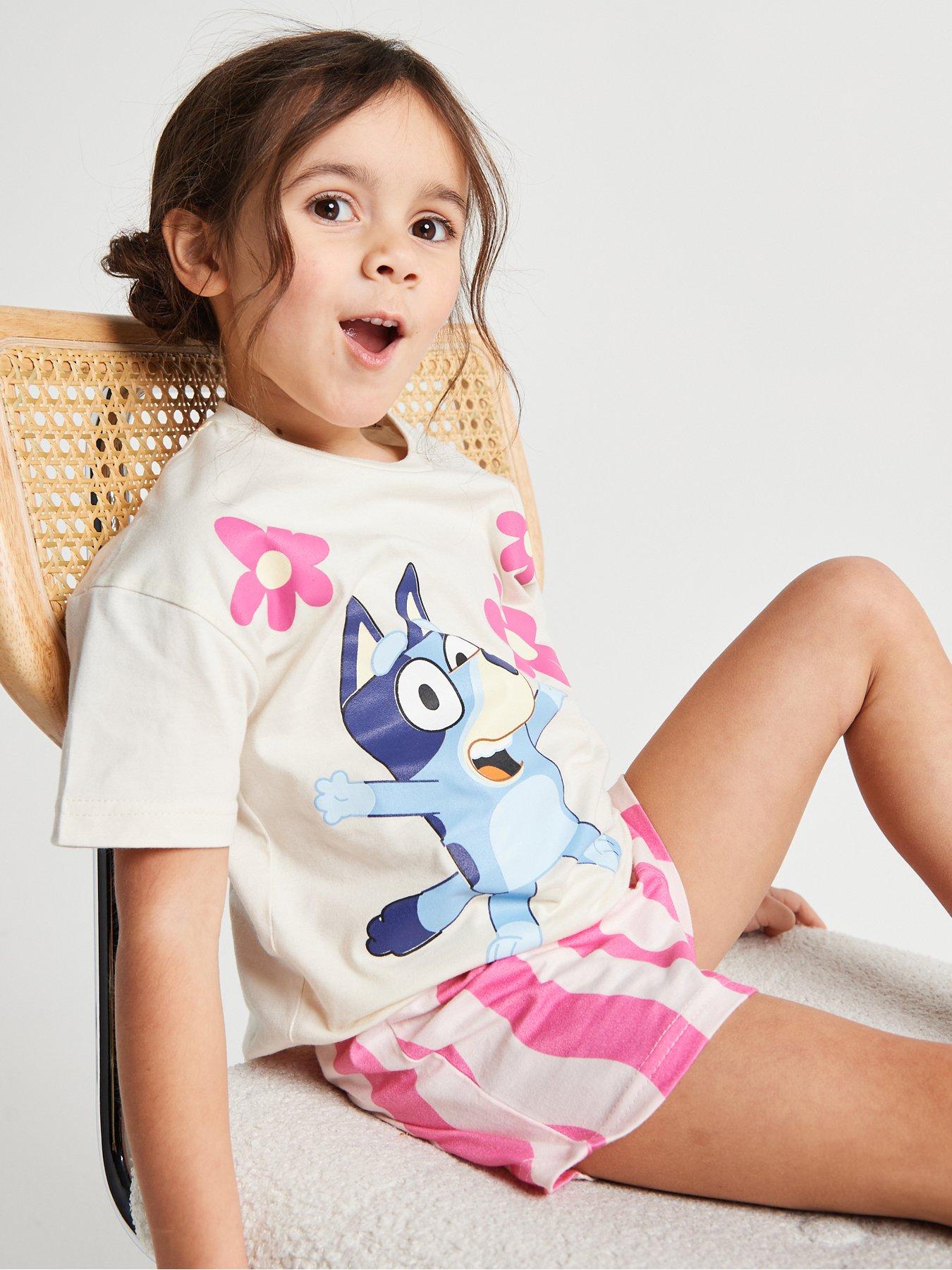  image of brand-threads-bluey-girls-short-pyjama-set