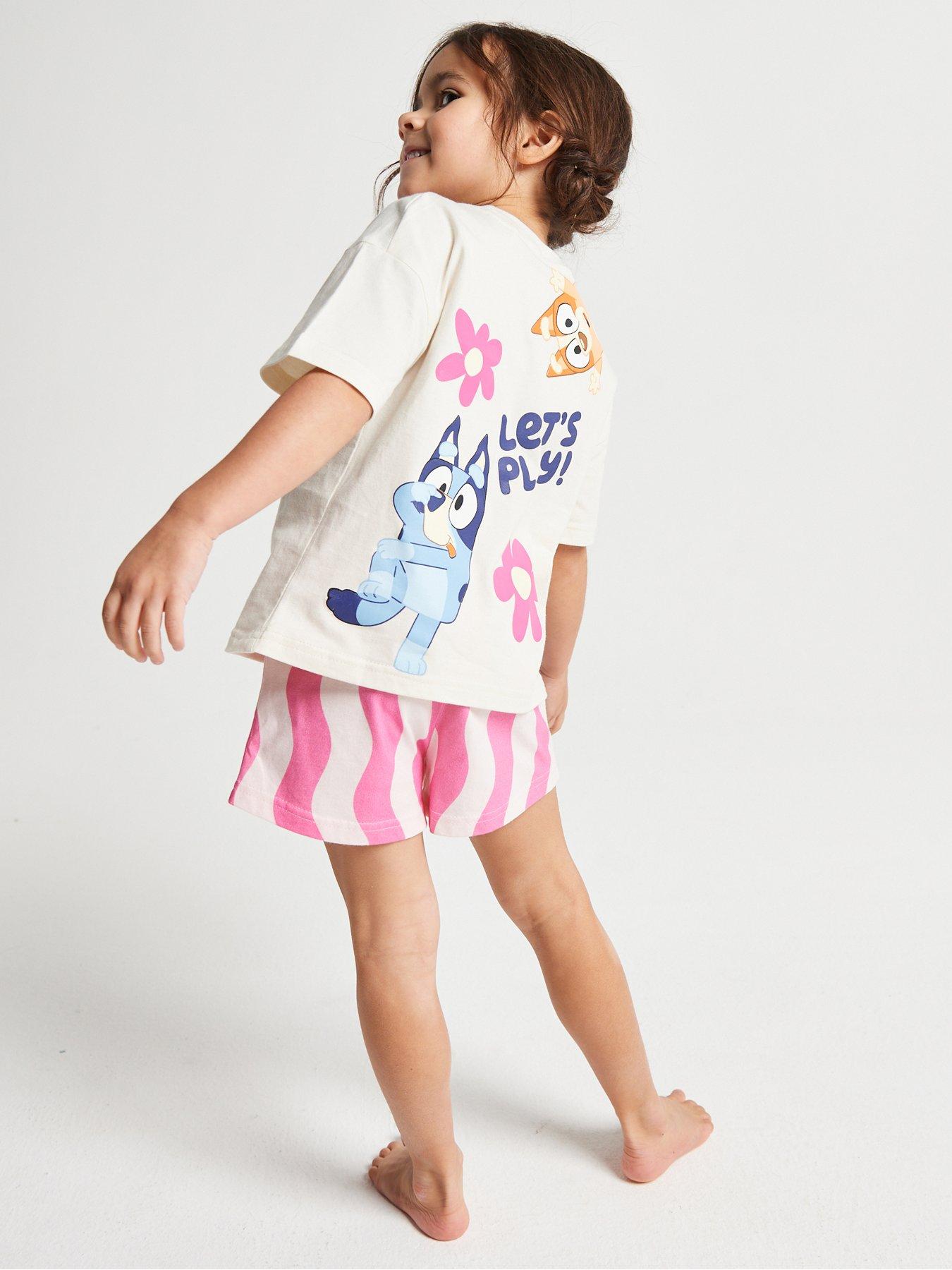  image of brand-threads-bluey-girls-short-pyjama-set