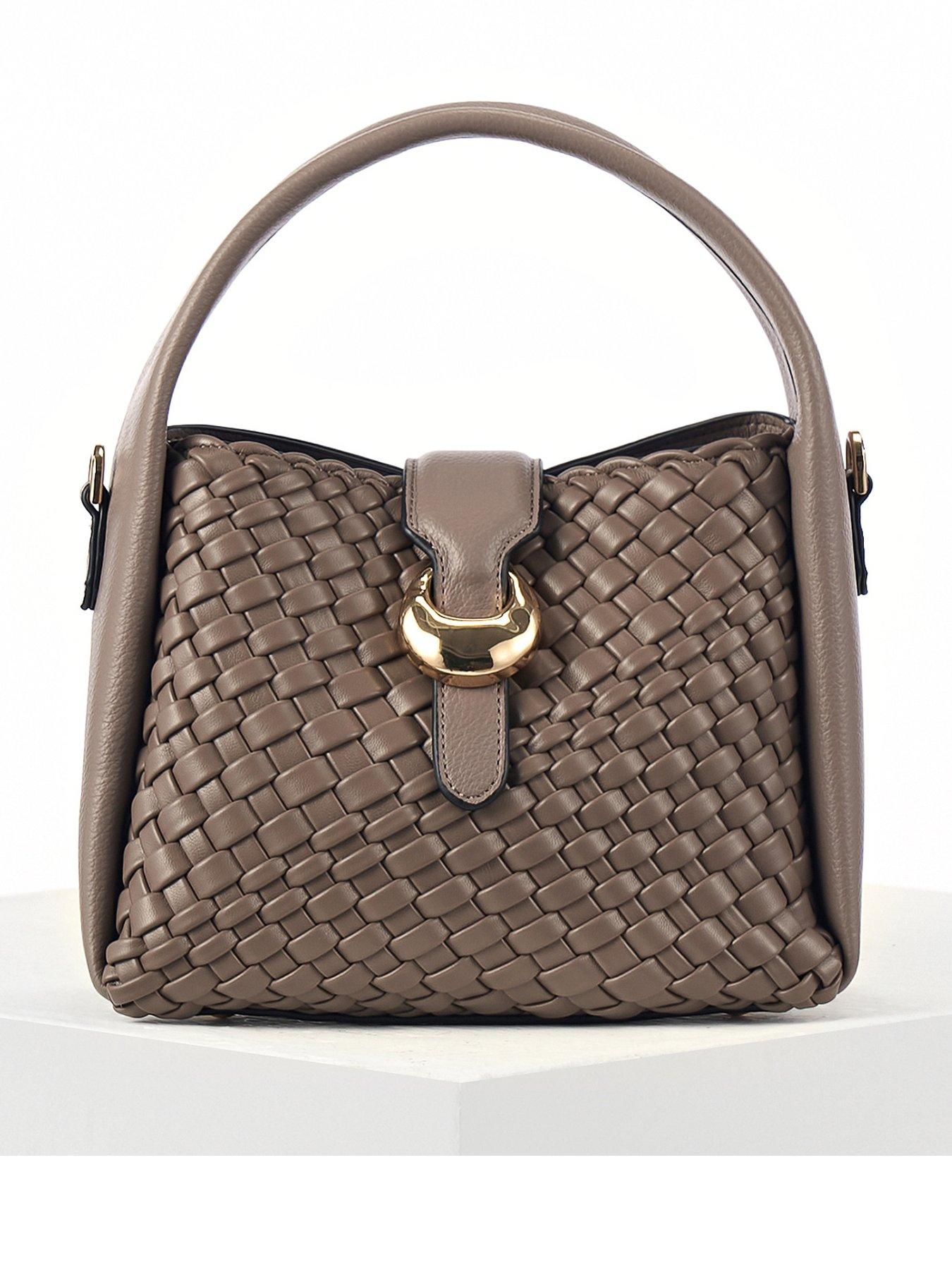 Image 1 of 7 of Luella Grey Maggie Small Weave Crossbody In Peat