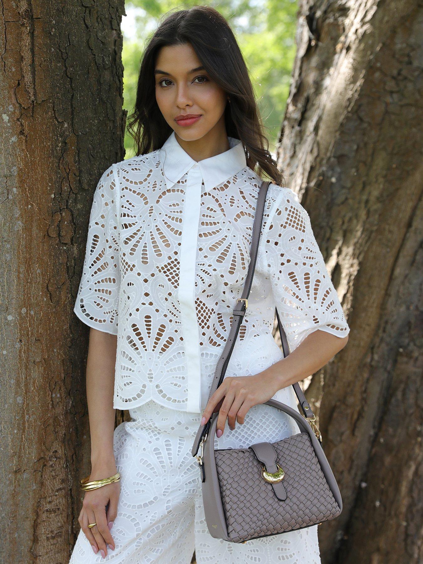 Image 2 of 7 of Luella Grey Maggie Small Weave Crossbody In Peat