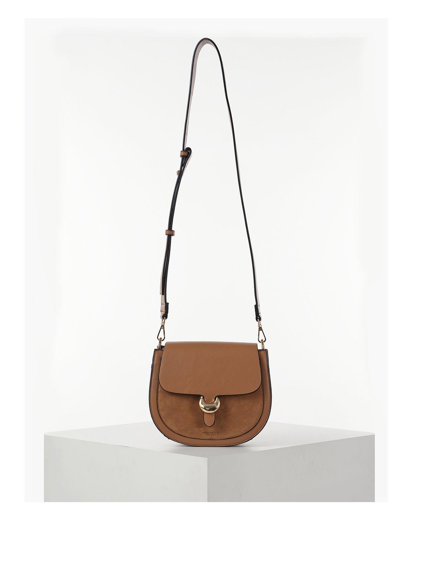 Luella Grey Venetia Small Saddle Crossbody In Camel