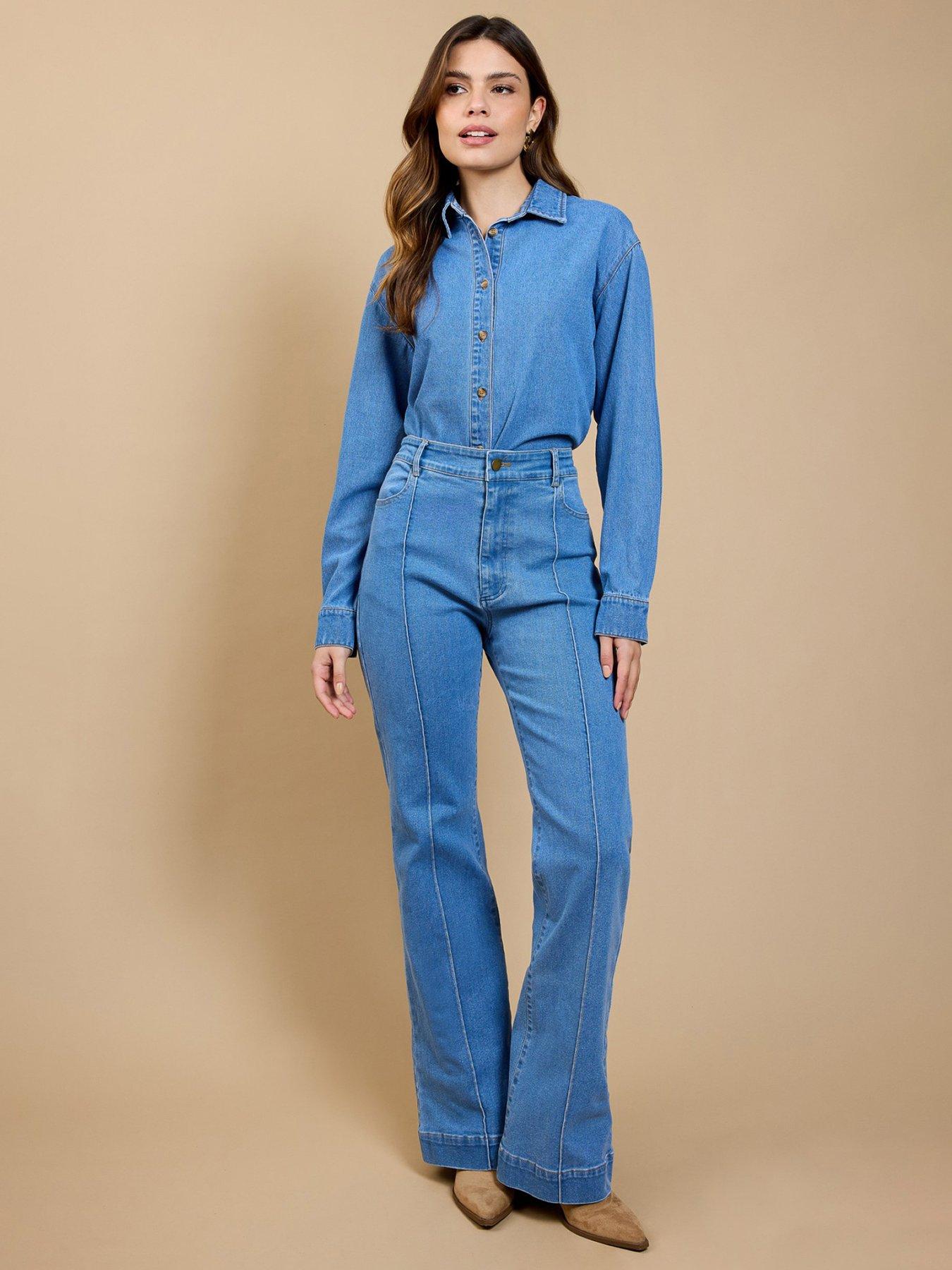 Little Mistress Magda Blue Wide Leg Jeans Vicky Pattison Edit