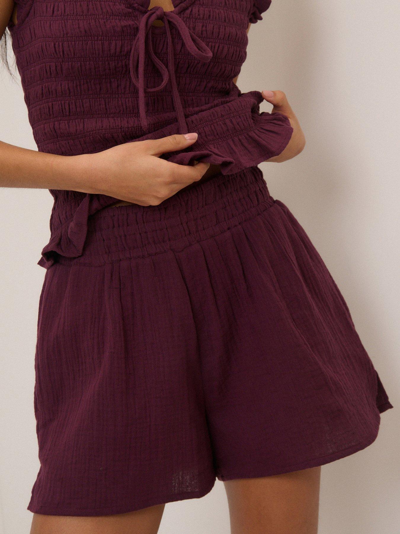 Image 3 of 6 of Nobodys Child Joppa Elasticated Shorts - Plum