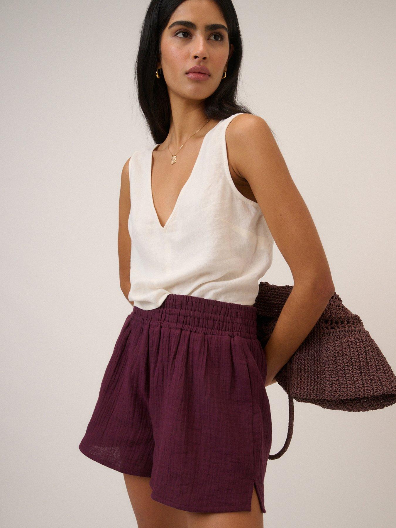 Image 5 of 6 of Nobodys Child Joppa Elasticated Shorts - Plum