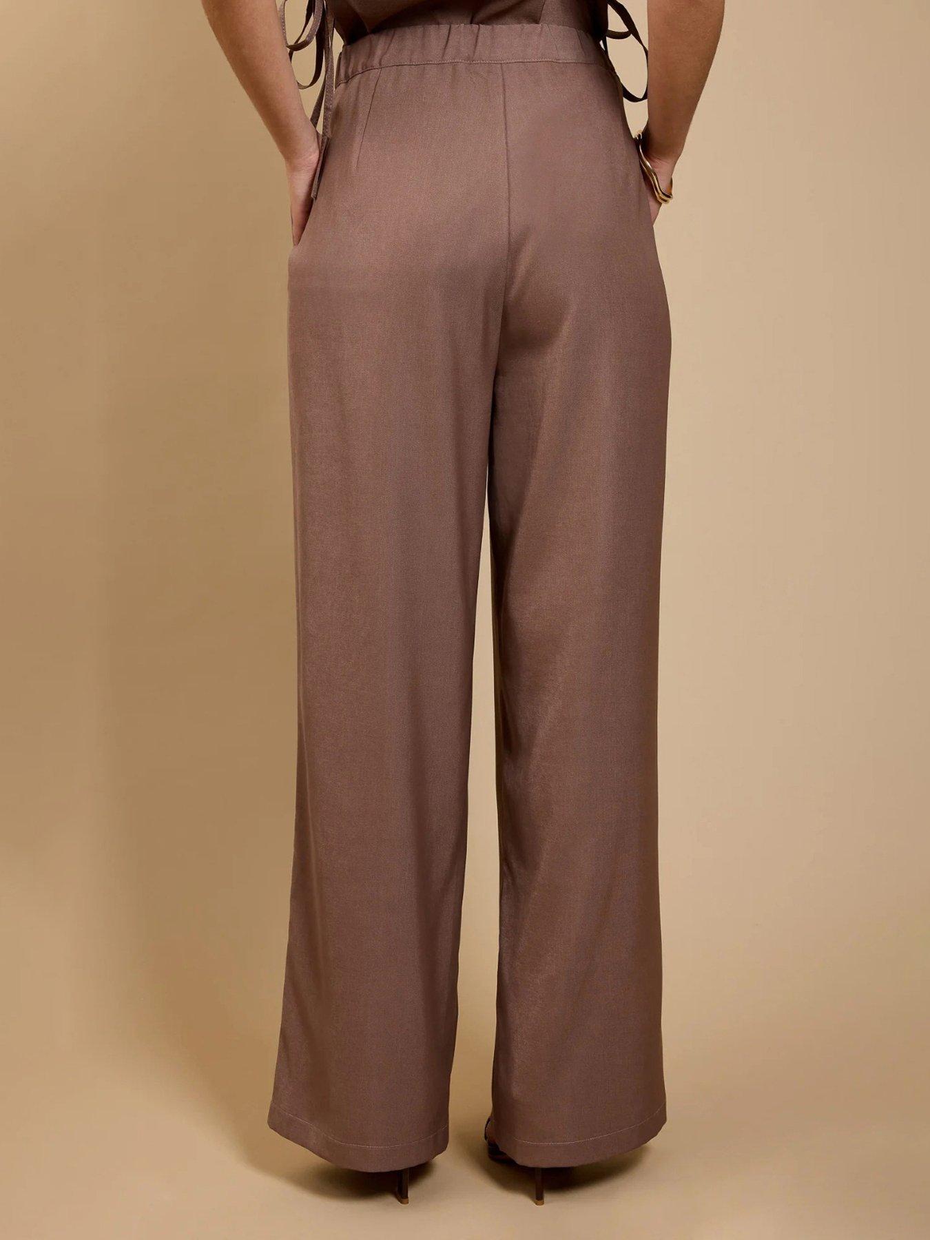 Image 2 of 4 of Little Mistress Mink Wide Leg Co-ord Trousers