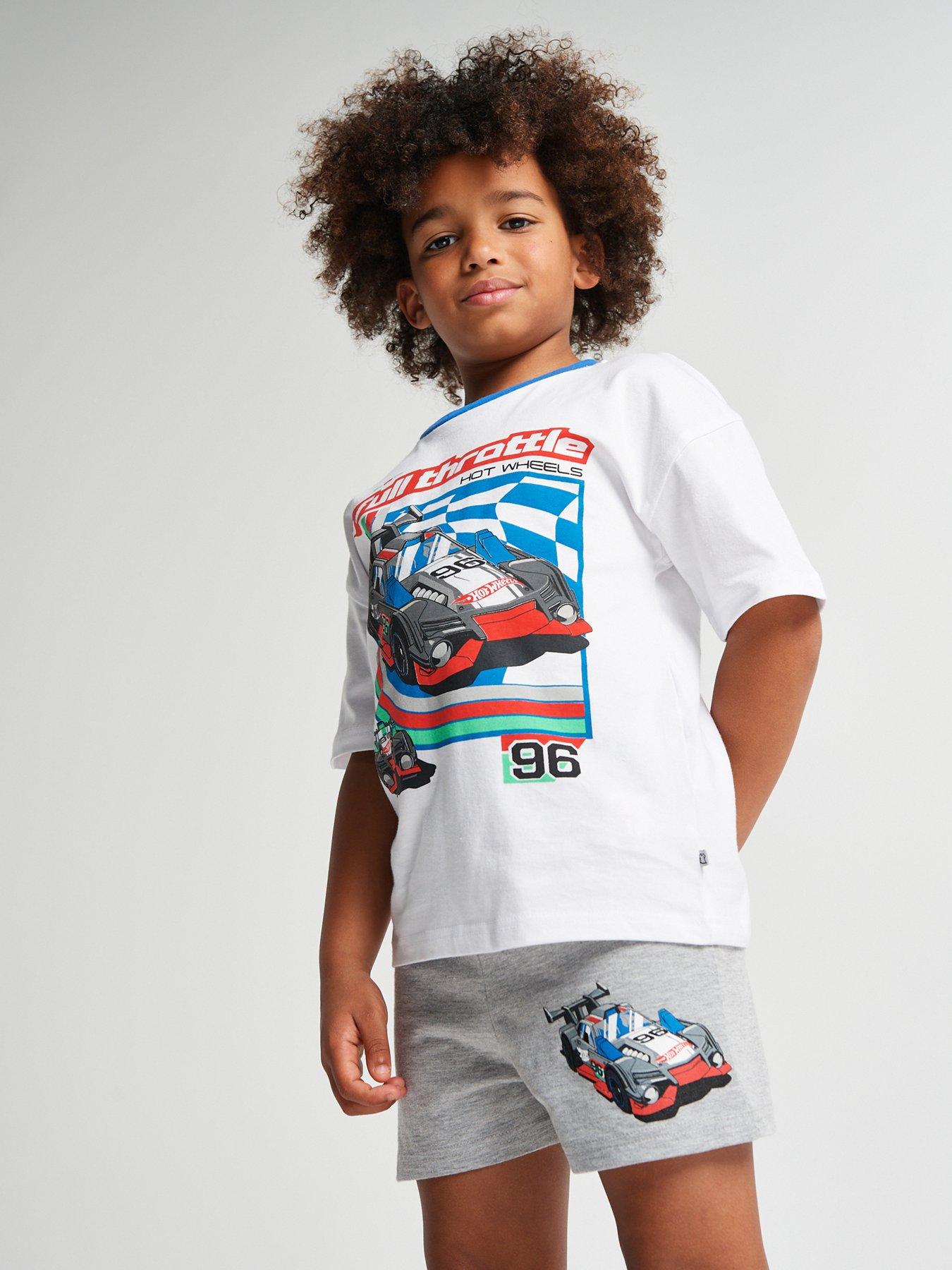  image of brand-threads-hot-wheels-boys-short-pyjama-set