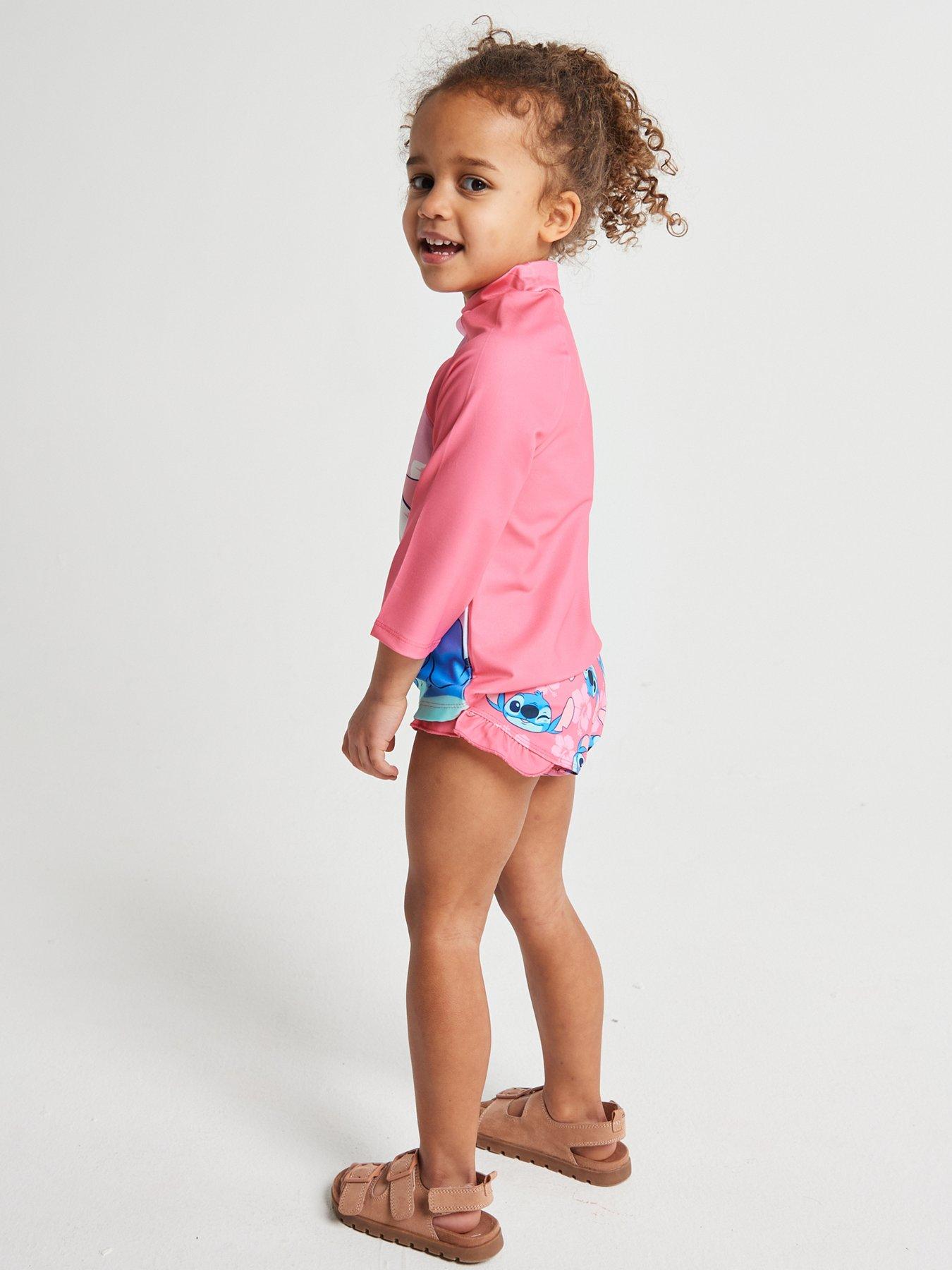 Image 2 of 6 of Brand Threads Girls Stitch Swim Set
