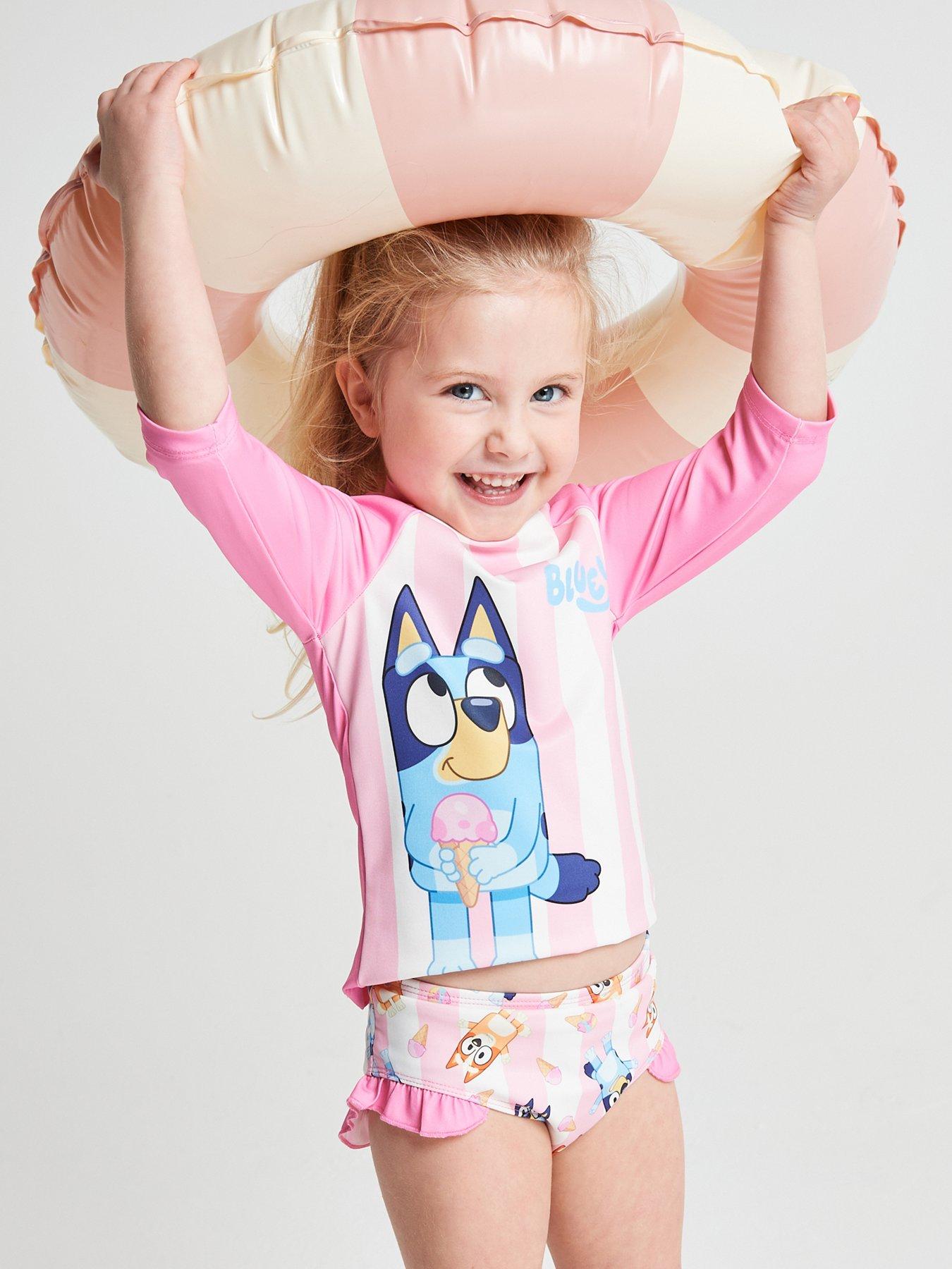 Image 3 of 6 of Brand Threads Girls Bluey Swim Set