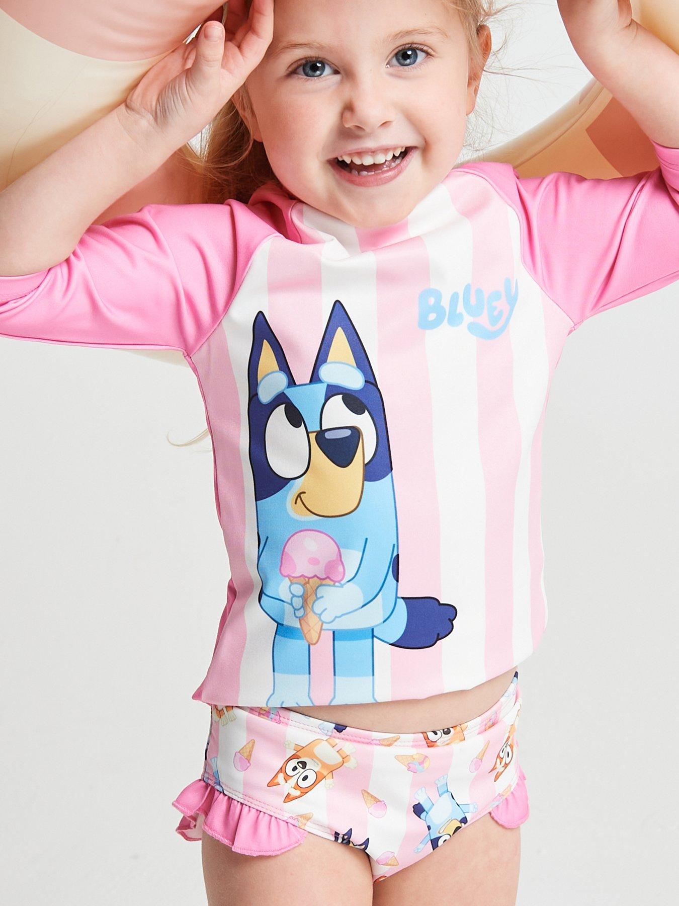 Image 6 of 6 of Brand Threads Girls Bluey Swim Set