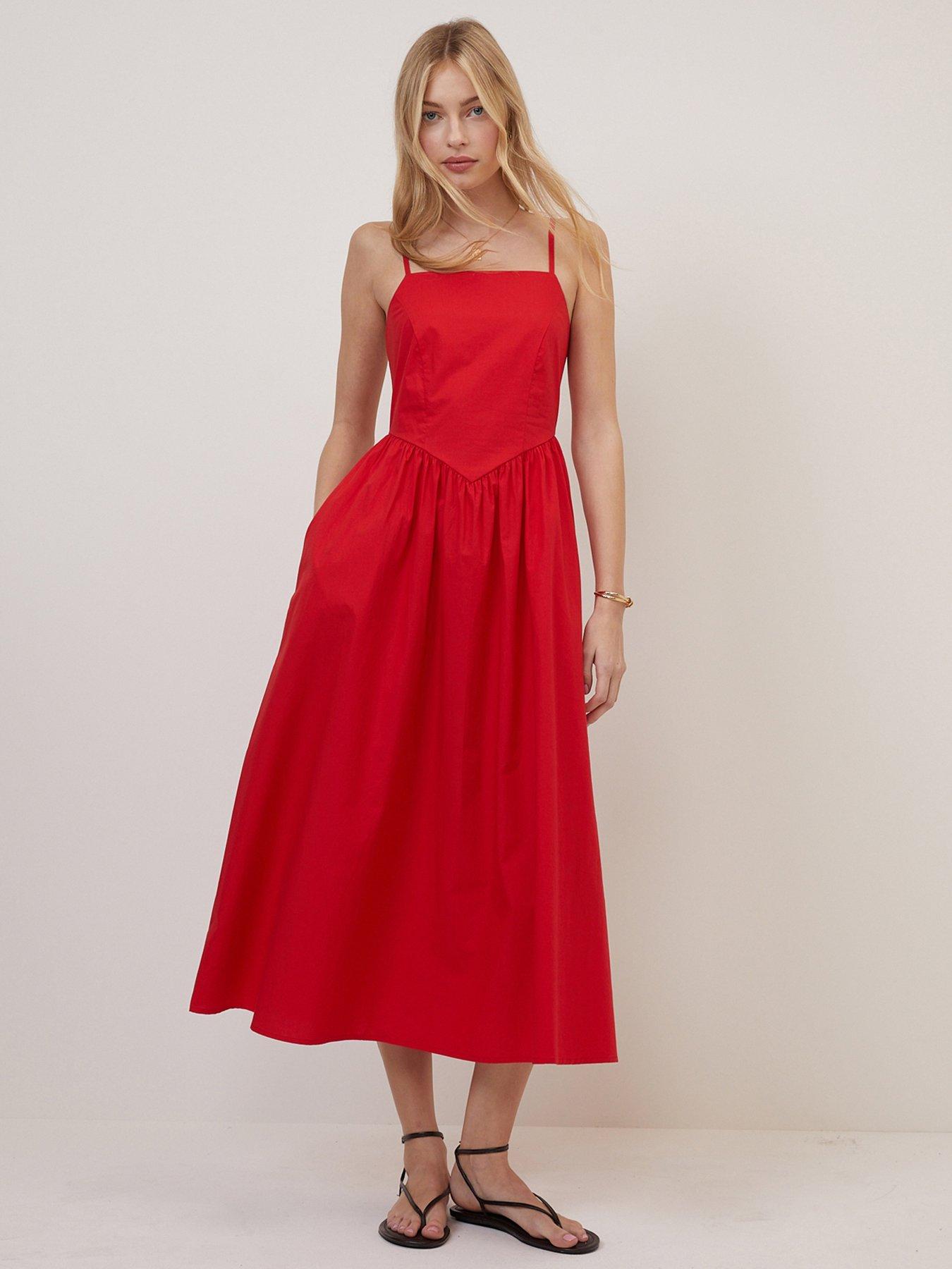 Nobodys Child Briella Midi Dress - Red