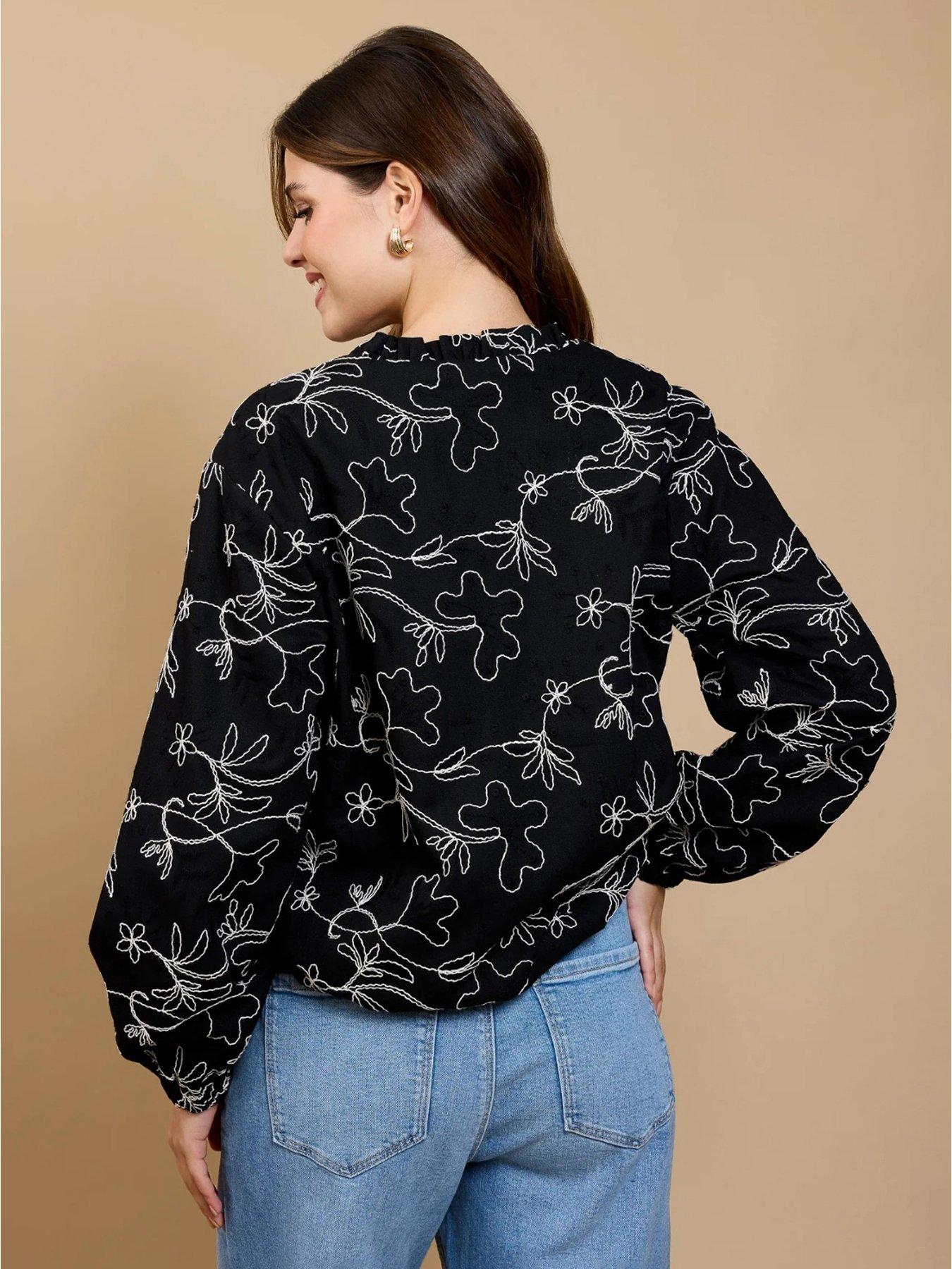  image of little-mistress-embroidered-cropped-jacket-black