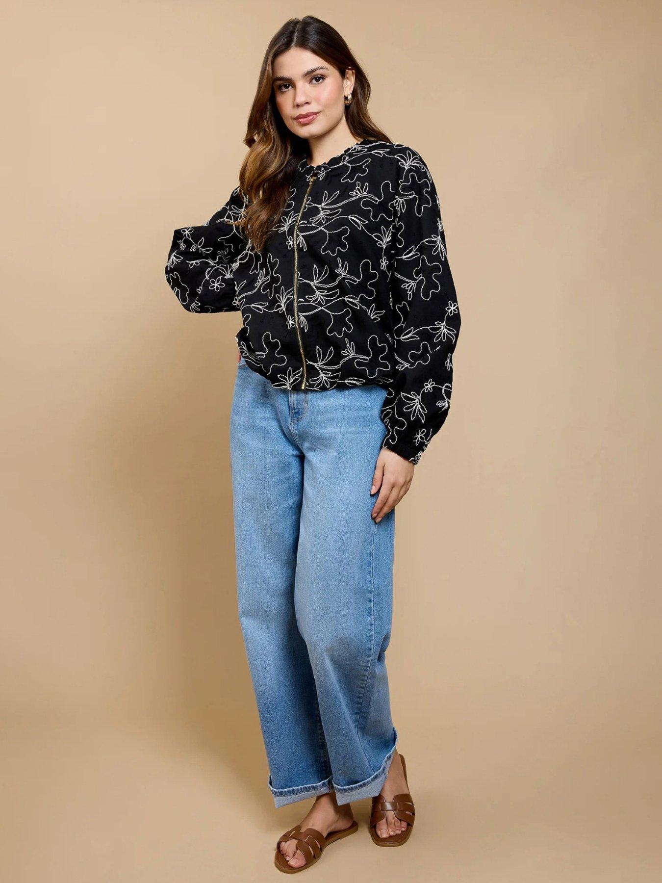  image of little-mistress-embroidered-cropped-jacket-black