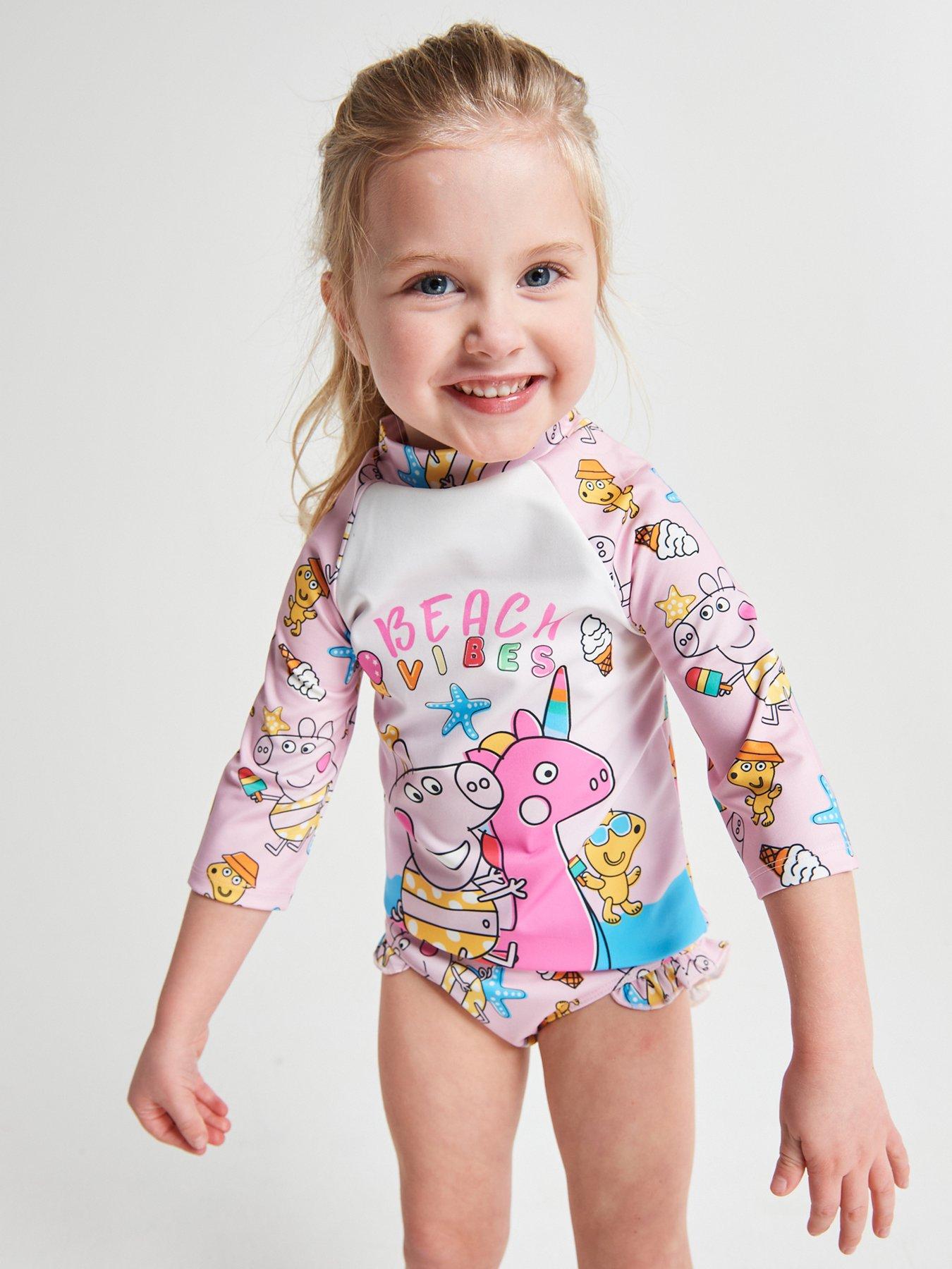  image of brand-threads-girls-peppa-pig-swim-set
