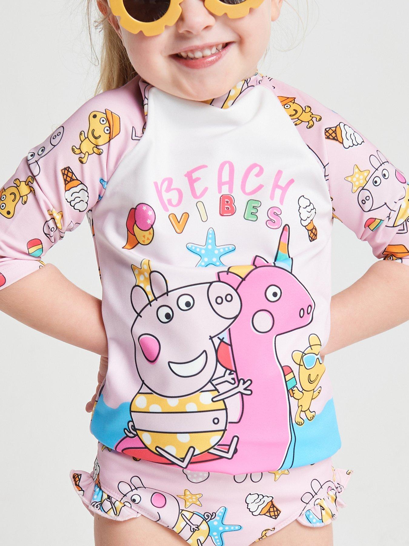  image of brand-threads-girls-peppa-pig-swim-set