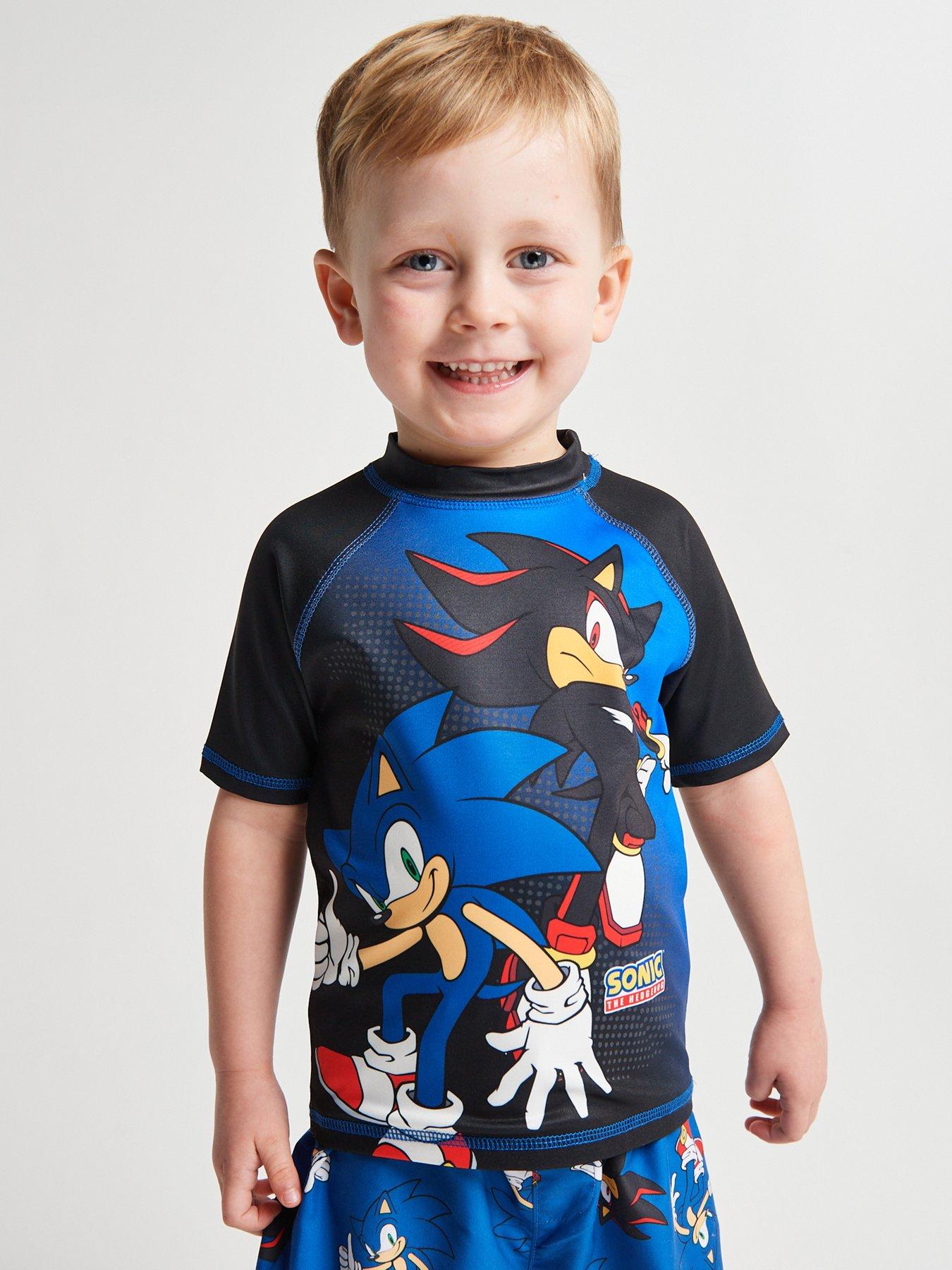 Image 4 of 6 of Brand Threads Boys Sonic vs Shadow Rash Vest &amp; Shorts