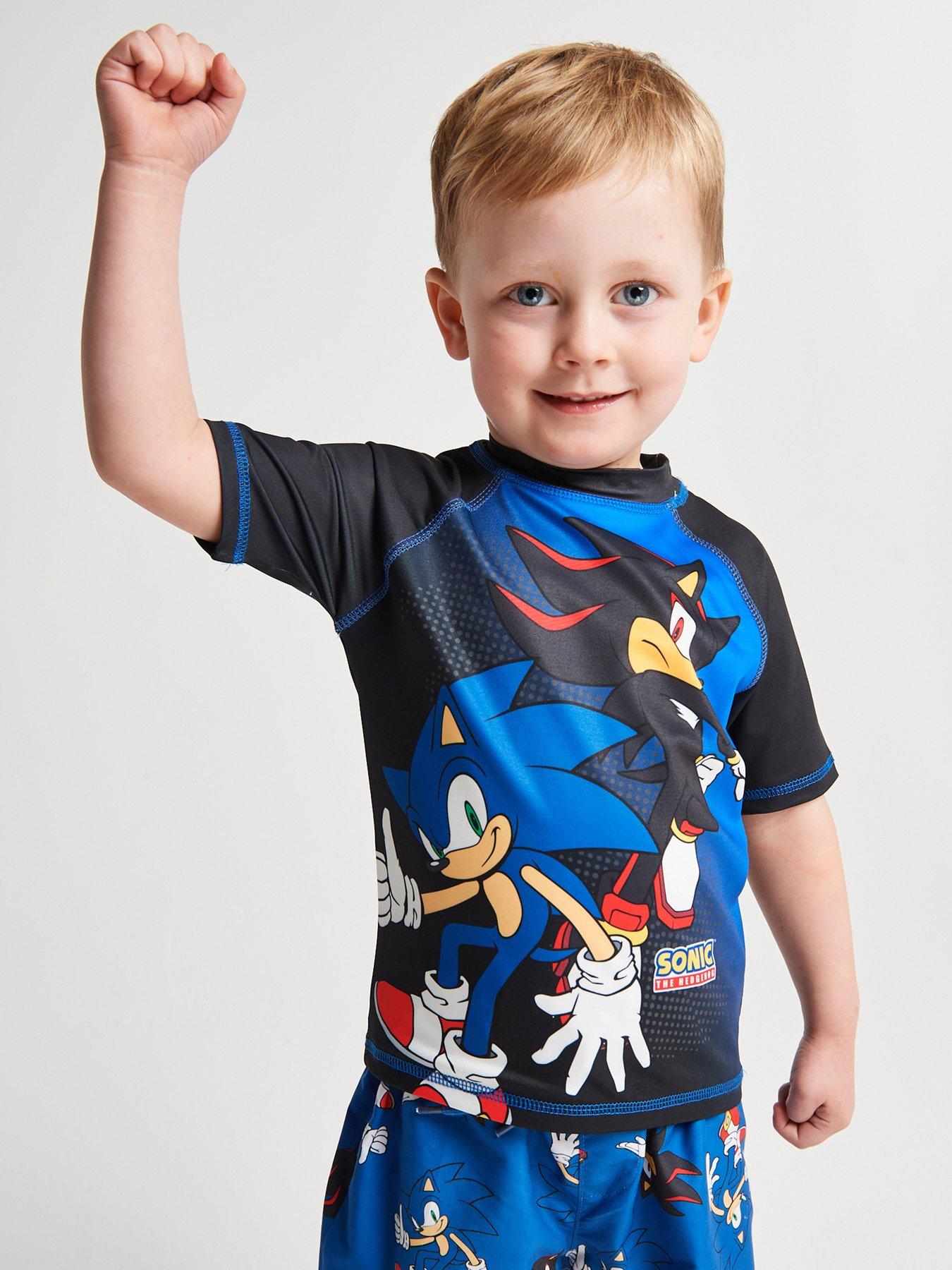 Image 5 of 6 of Brand Threads Boys Sonic vs Shadow Rash Vest &amp; Shorts
