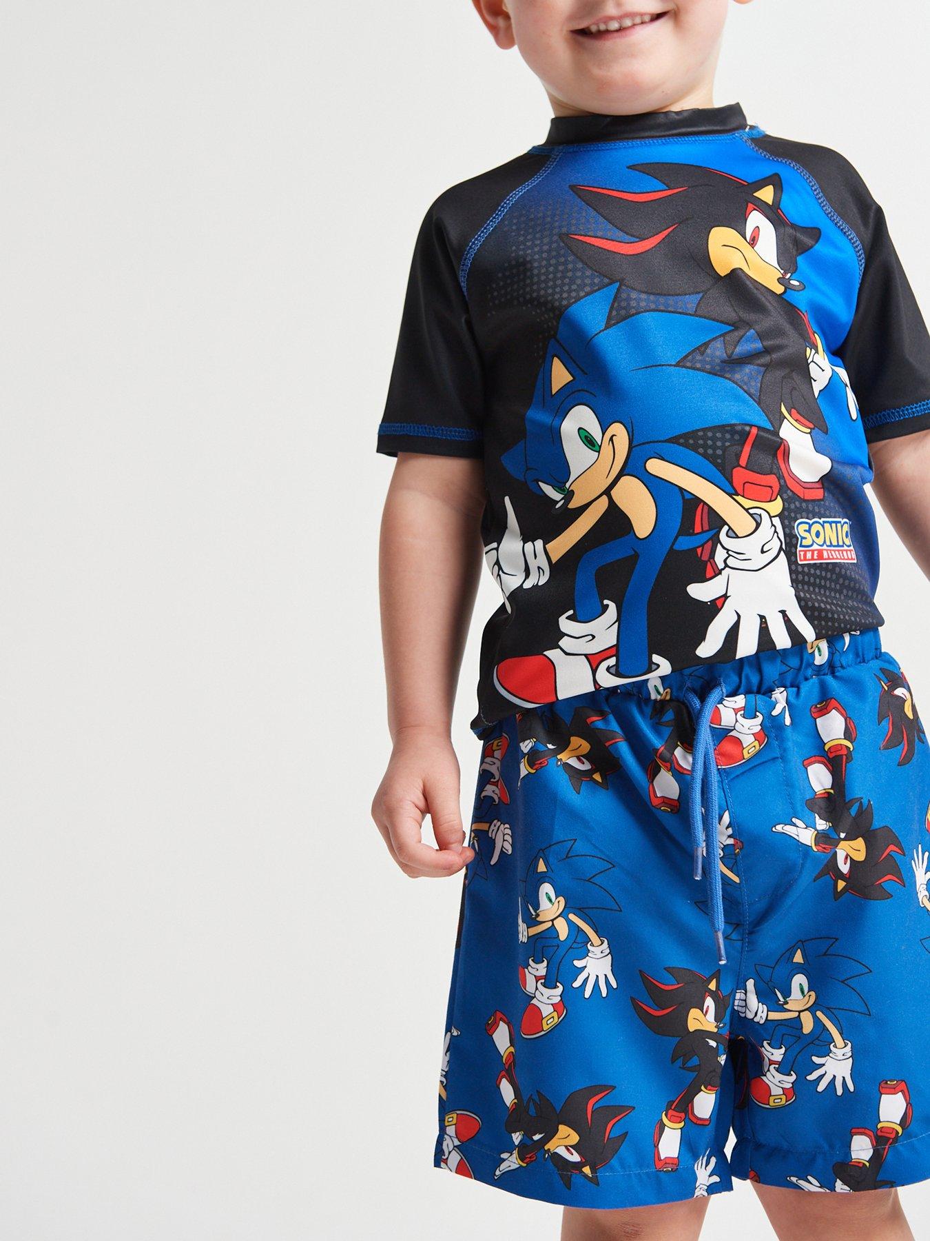 Image 6 of 6 of Brand Threads Boys Sonic vs Shadow Rash Vest &amp; Shorts