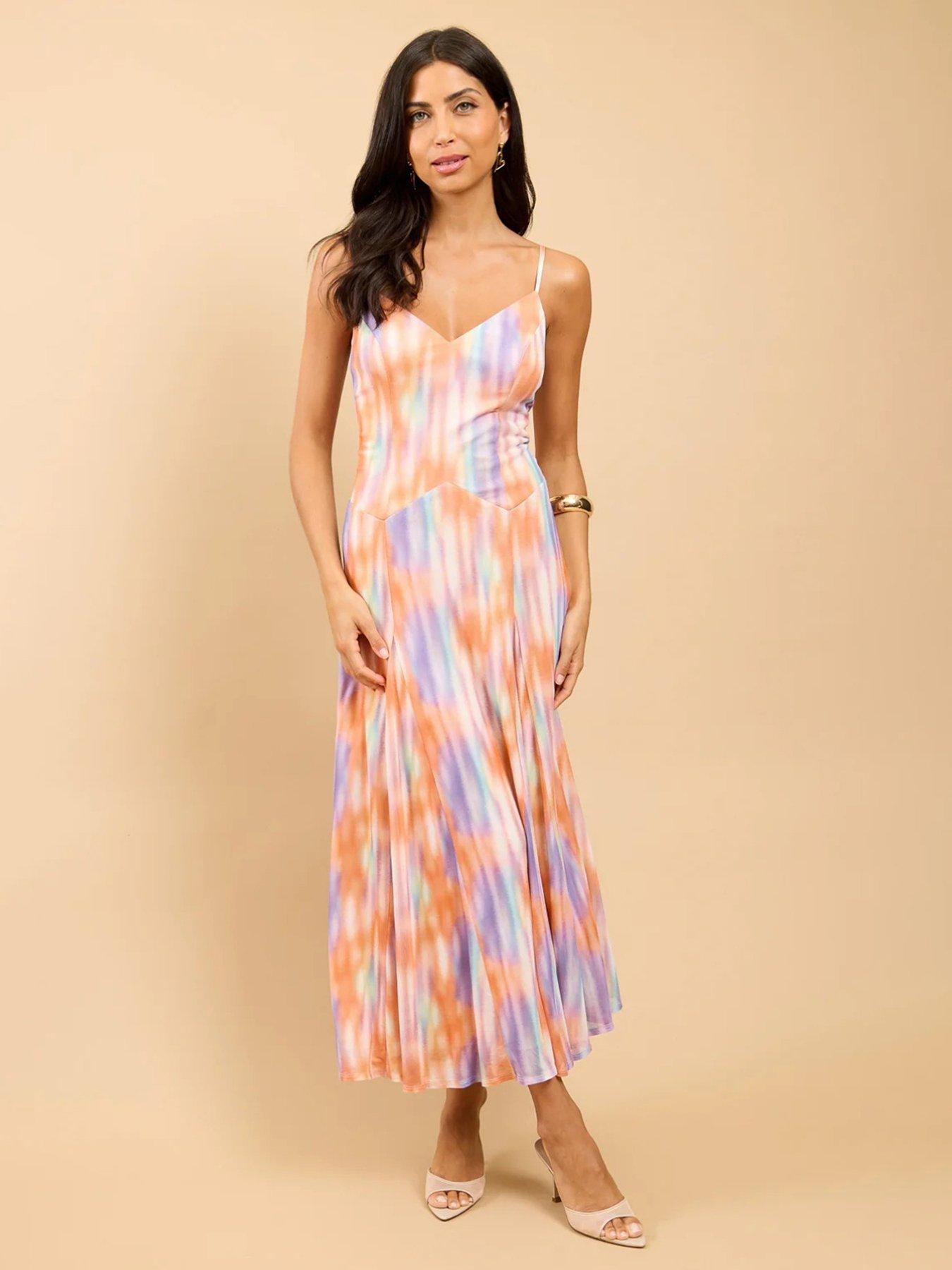 Image 1 of 4 of Little Mistress Blur Print Maxi Dress - Multi