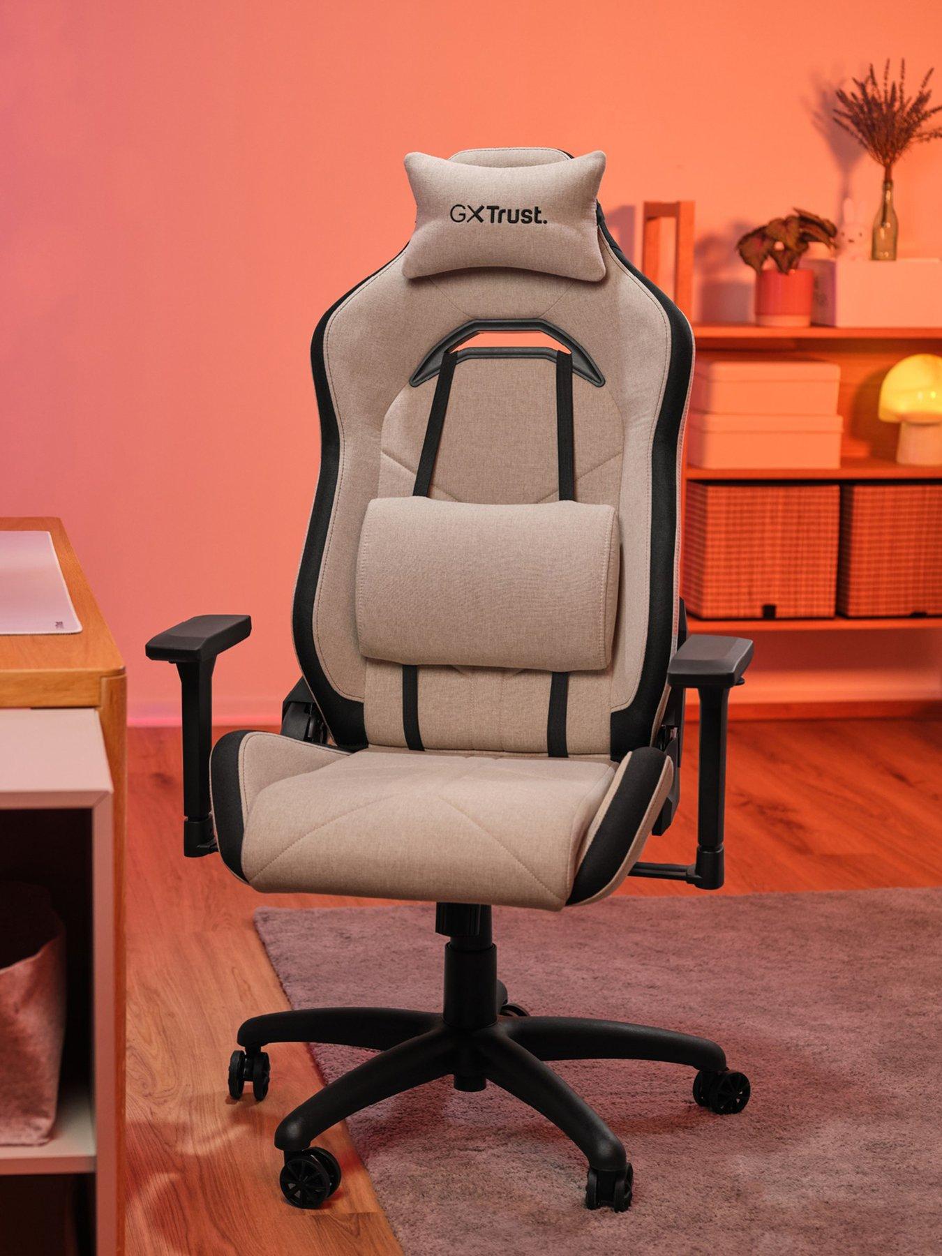 Trust GXT 723B Ruya Comfortable Fully Adjustable Fabric Gaming Chair, Beige