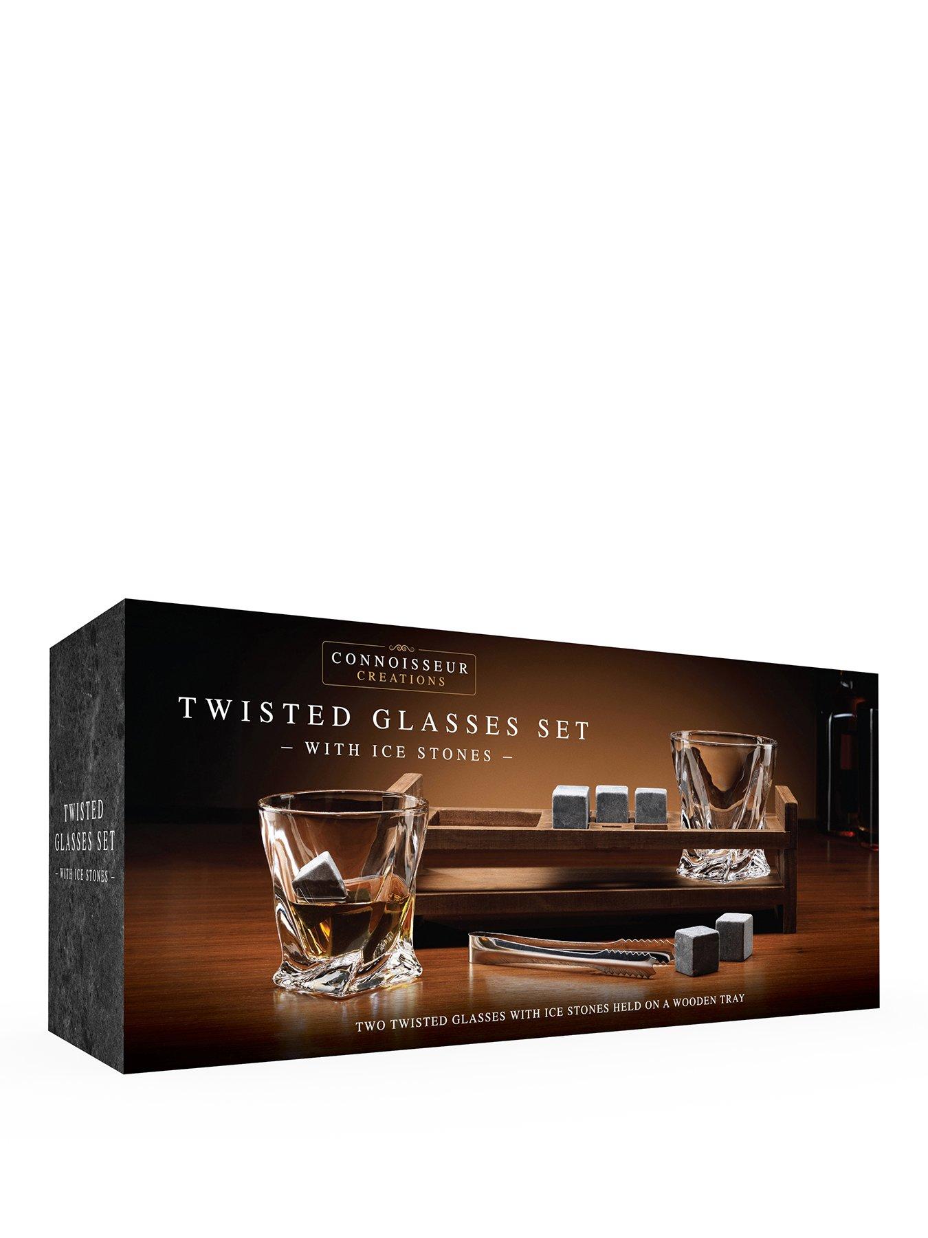 Image 1 of 3 of MenKind Twisted Glasses Gift Set with Ice stones