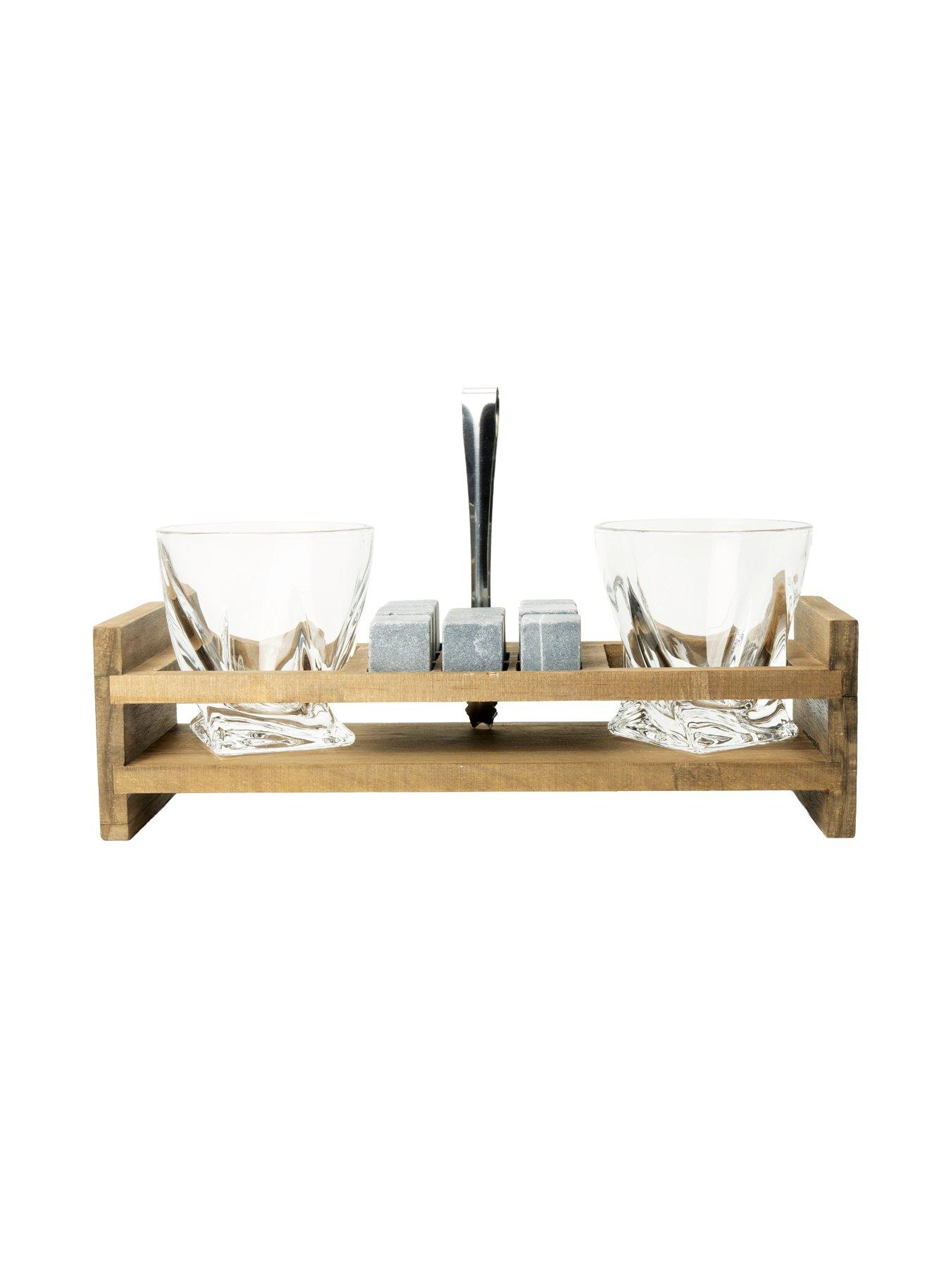 Image 3 of 3 of MenKind Twisted Glasses Gift Set with Ice stones
