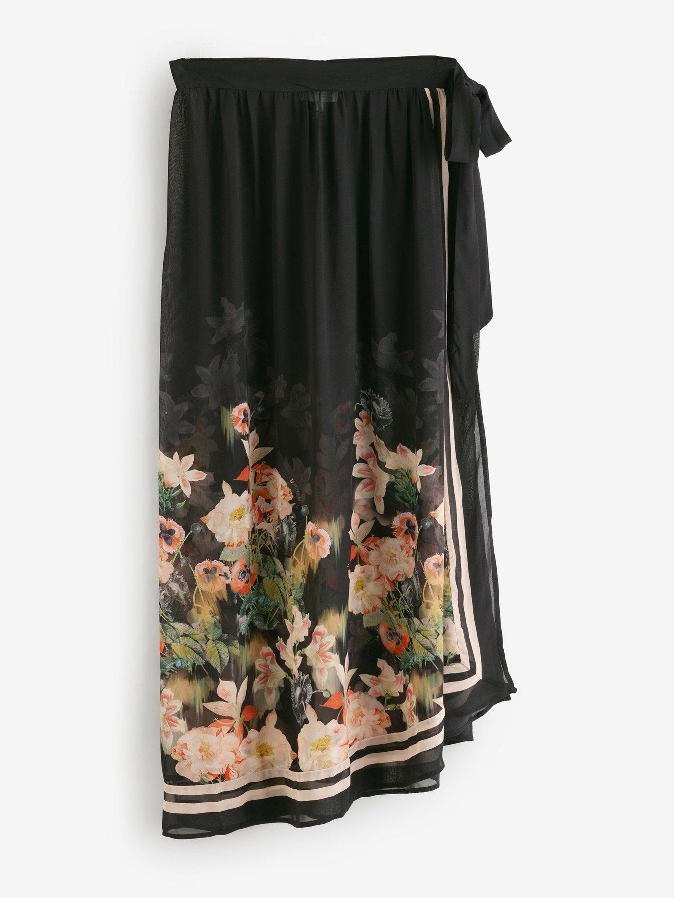  image of b-by-ted-baker-koi-floral-sarong-black